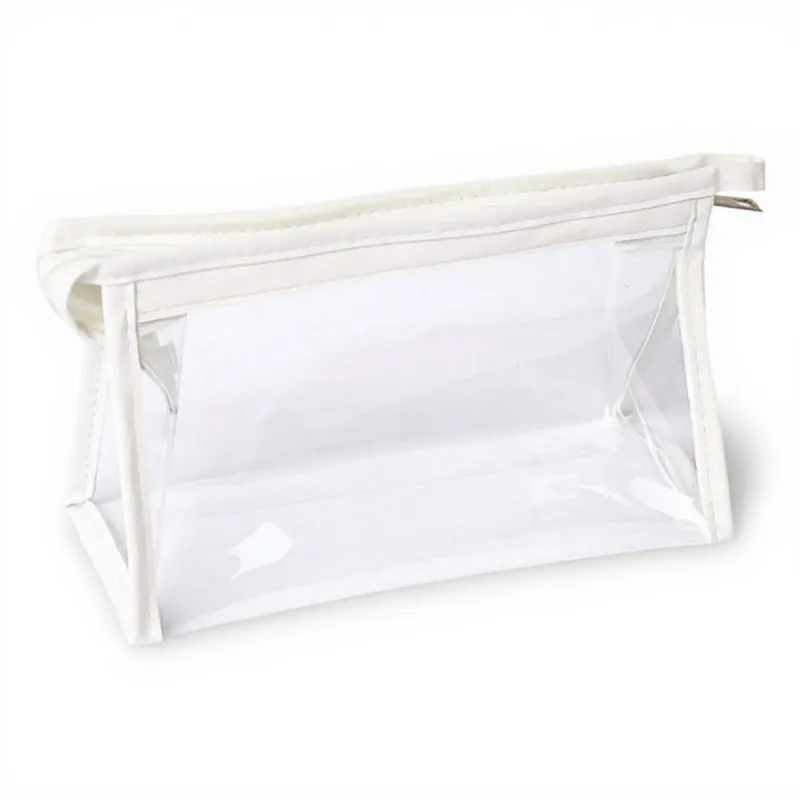 Anna-Kaci Clear PVC Cosmetic Pouch with Zipper Closure and Structured Base 7.9x3x4.7 in sold by Anna-Kaci