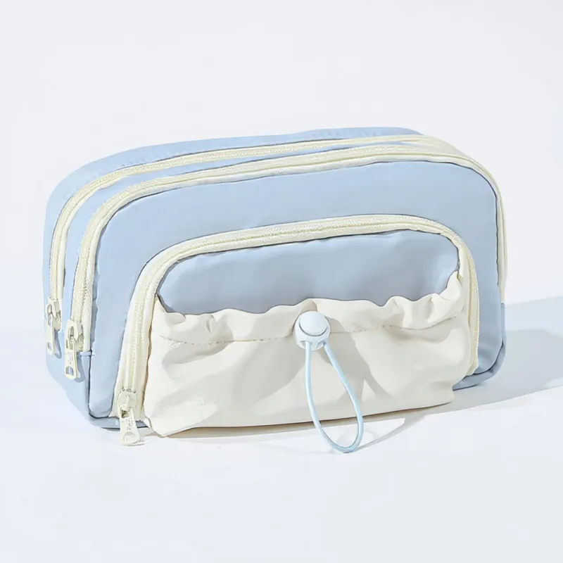 Anna-Kaci Multi-Compartment Travel Cosmetic Bag with Front Drawstring Pocket 8.2x5x4 in sold by Anna-Kaci