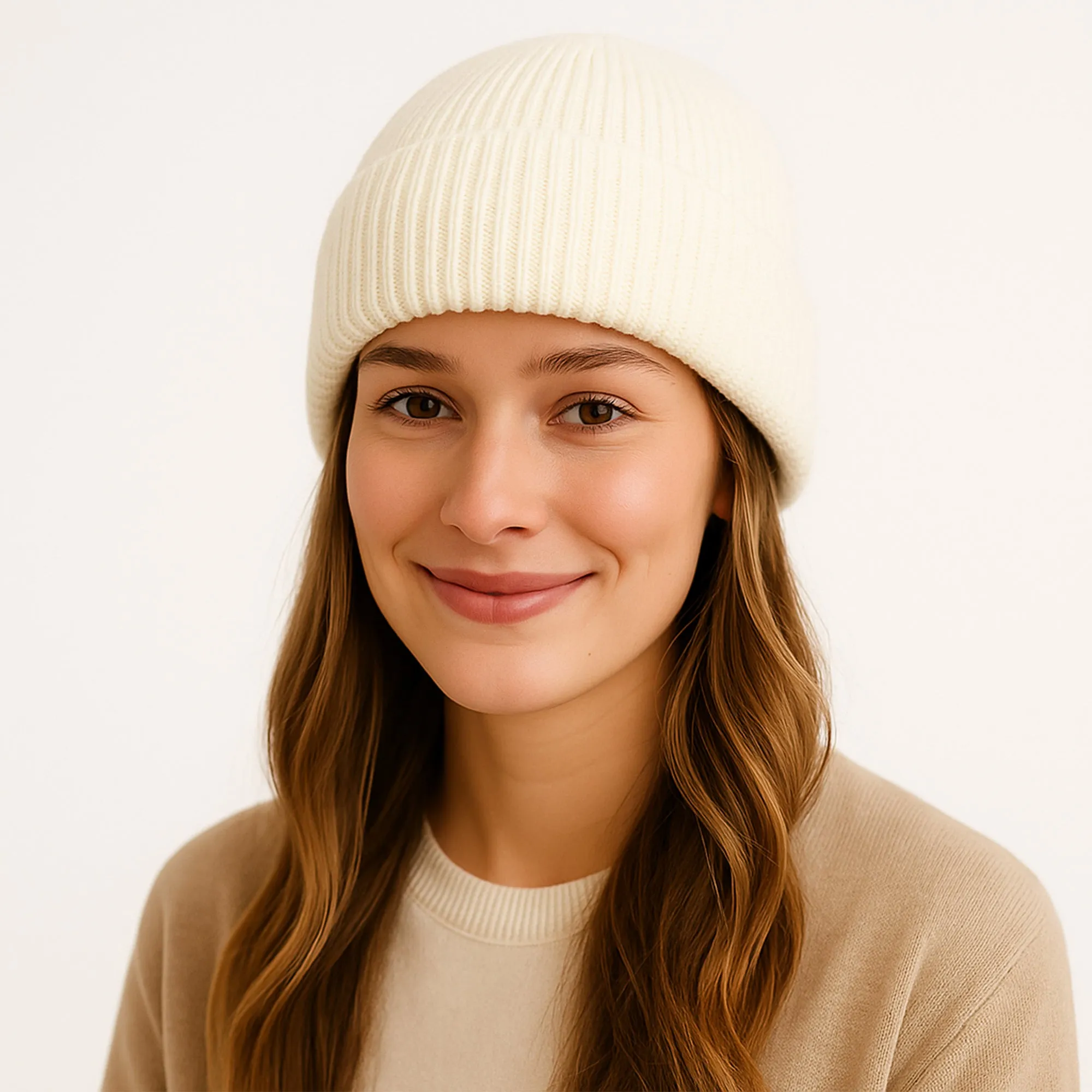 Anna-Kaci Unisex Warm Knit Beanie Soft Stretchy Cuffed Winter Hat Lightweight Solid Color Design sold by Anna-Kaci product image thumbnail 2