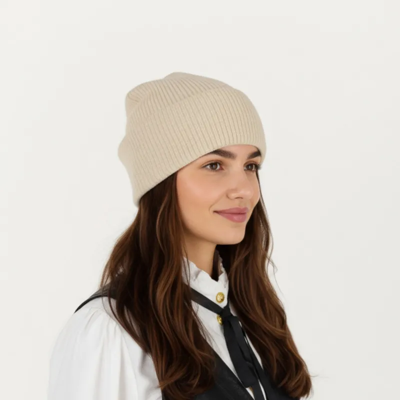 Anna-Kaci Women's Rib Knit Beanie Hat with Folded Cuff and Stretchy Fit sold by Anna-Kaci