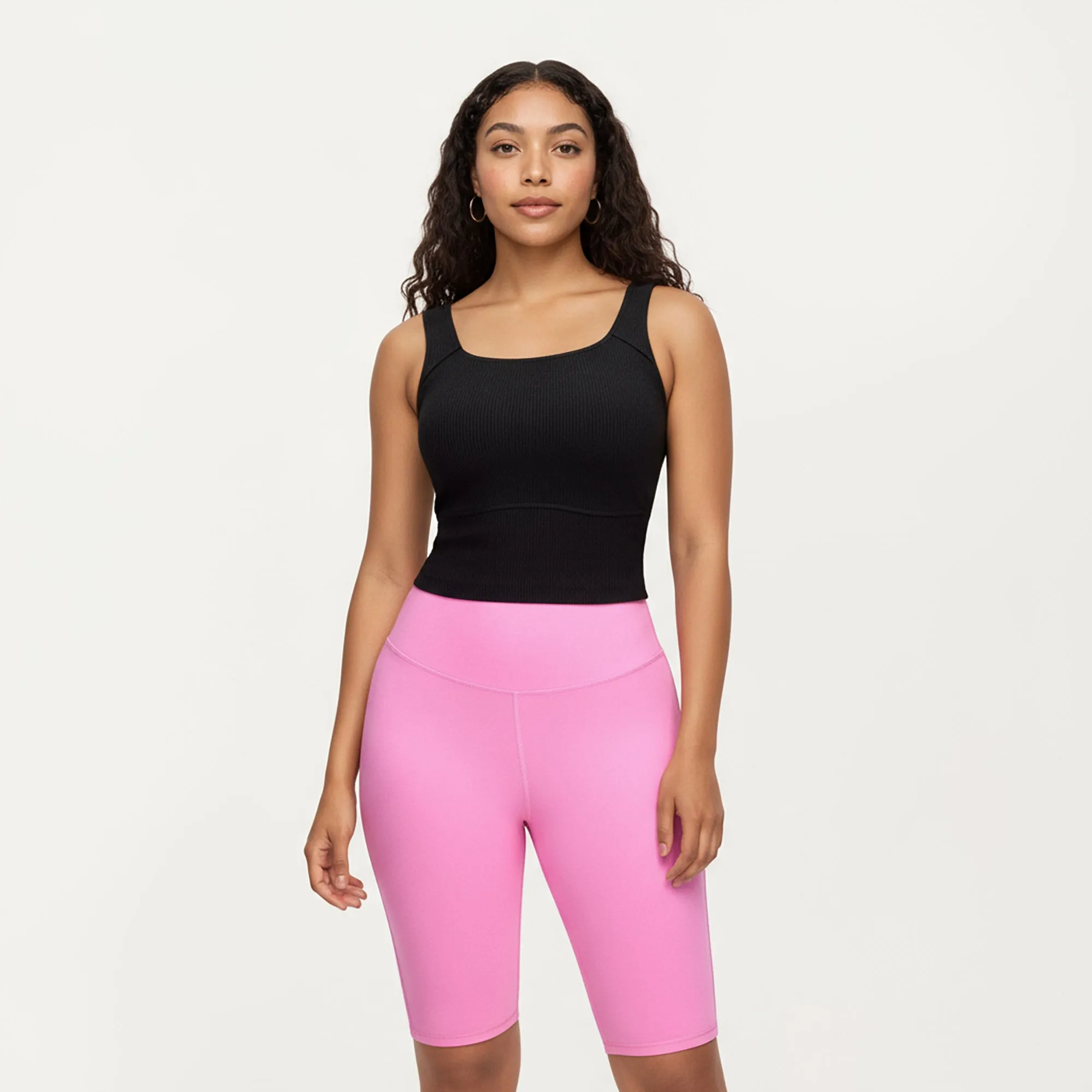 Anna-Kaci Active Women's Ribbed Square Neck Tank Top with Wide Straps and Fitted Stretch Design sold by Anna-Kaci product image thumbnail 2