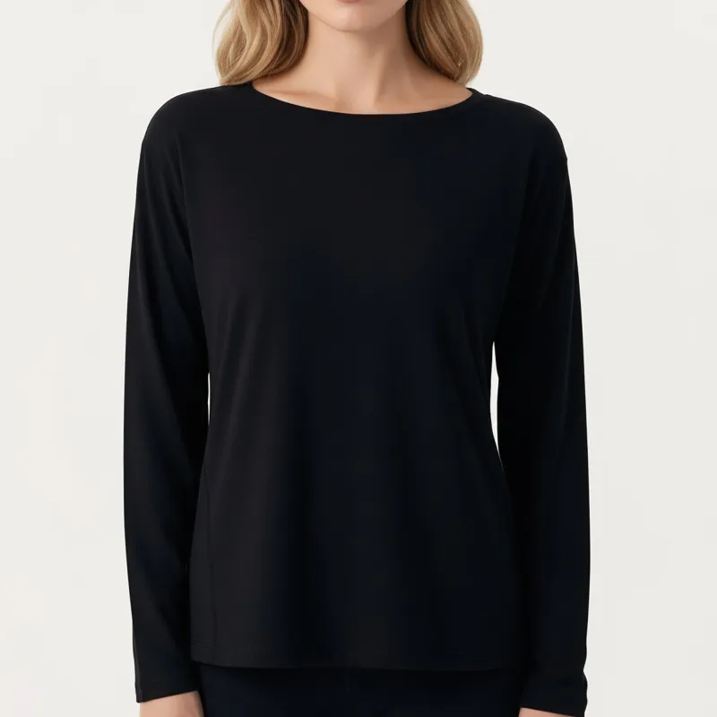 Anna-Kaci Active Women's Long Sleeve Pullover Top with Relaxed Fit and Boat Neckline sold by Anna-Kaci