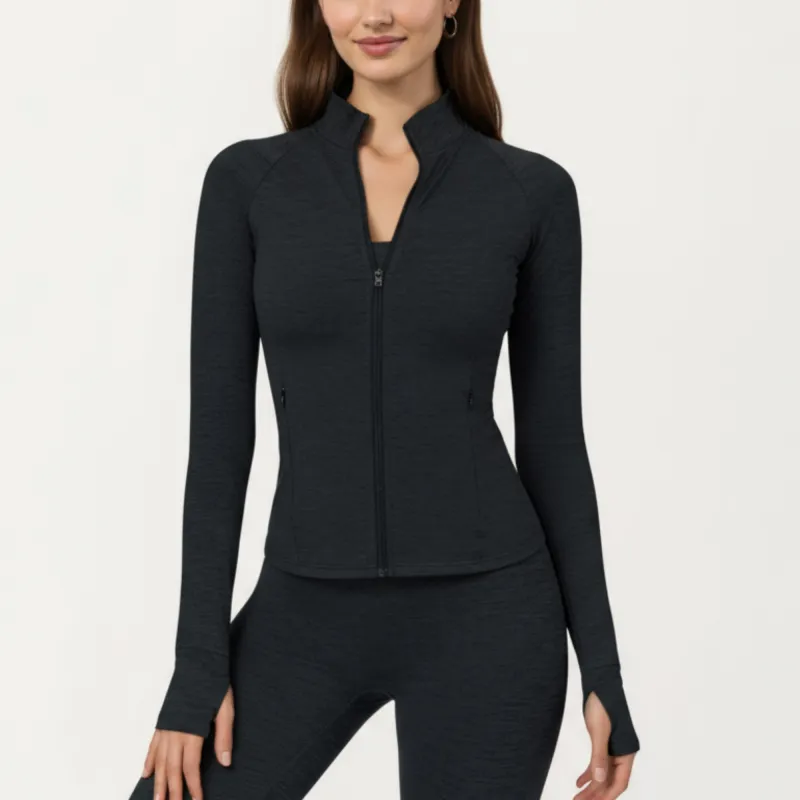 Anna-Kaci Active Women's Long Sleeve Zip-Up Mock Neck Active Jacket with Thumbhole Cuffs sold by Anna-Kaci