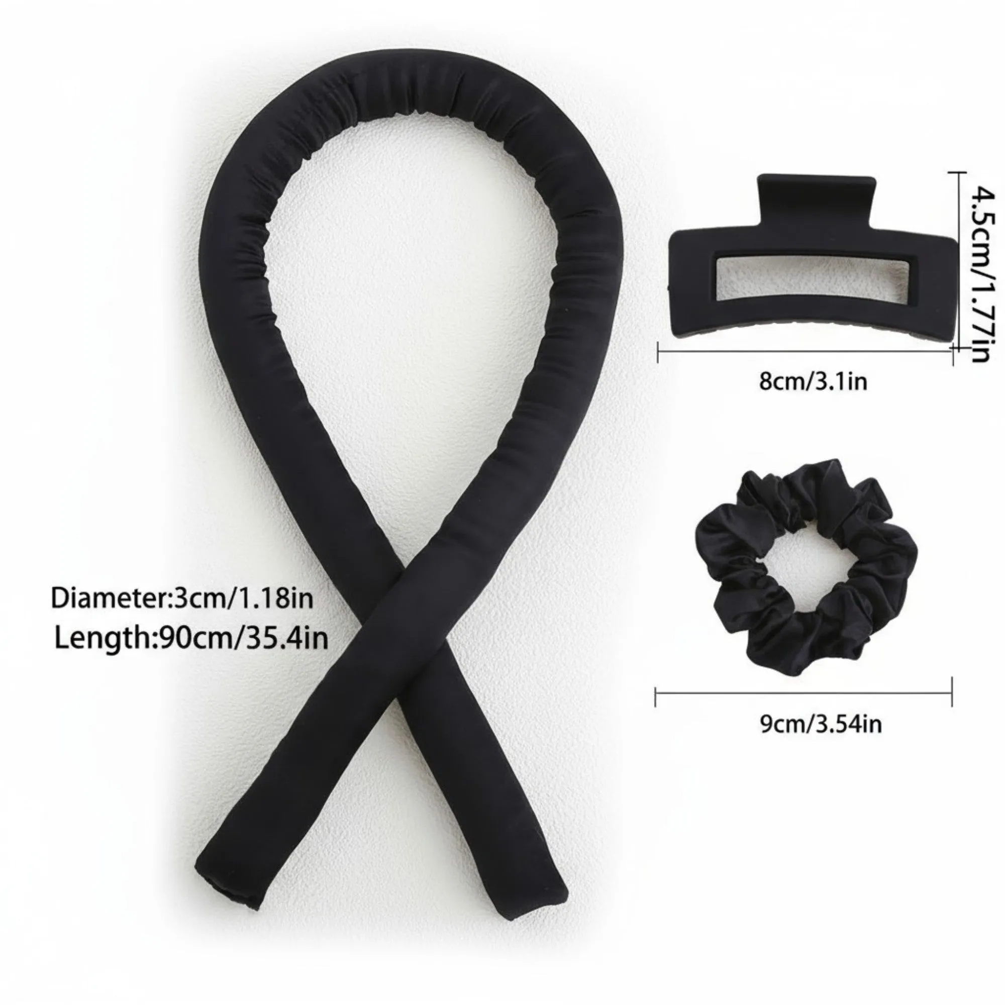 Anna-Kaci No-Heat Curling Ribbon Set with Satin Scrunchies and Hair Clip sold by Anna-Kaci product image thumbnail 3