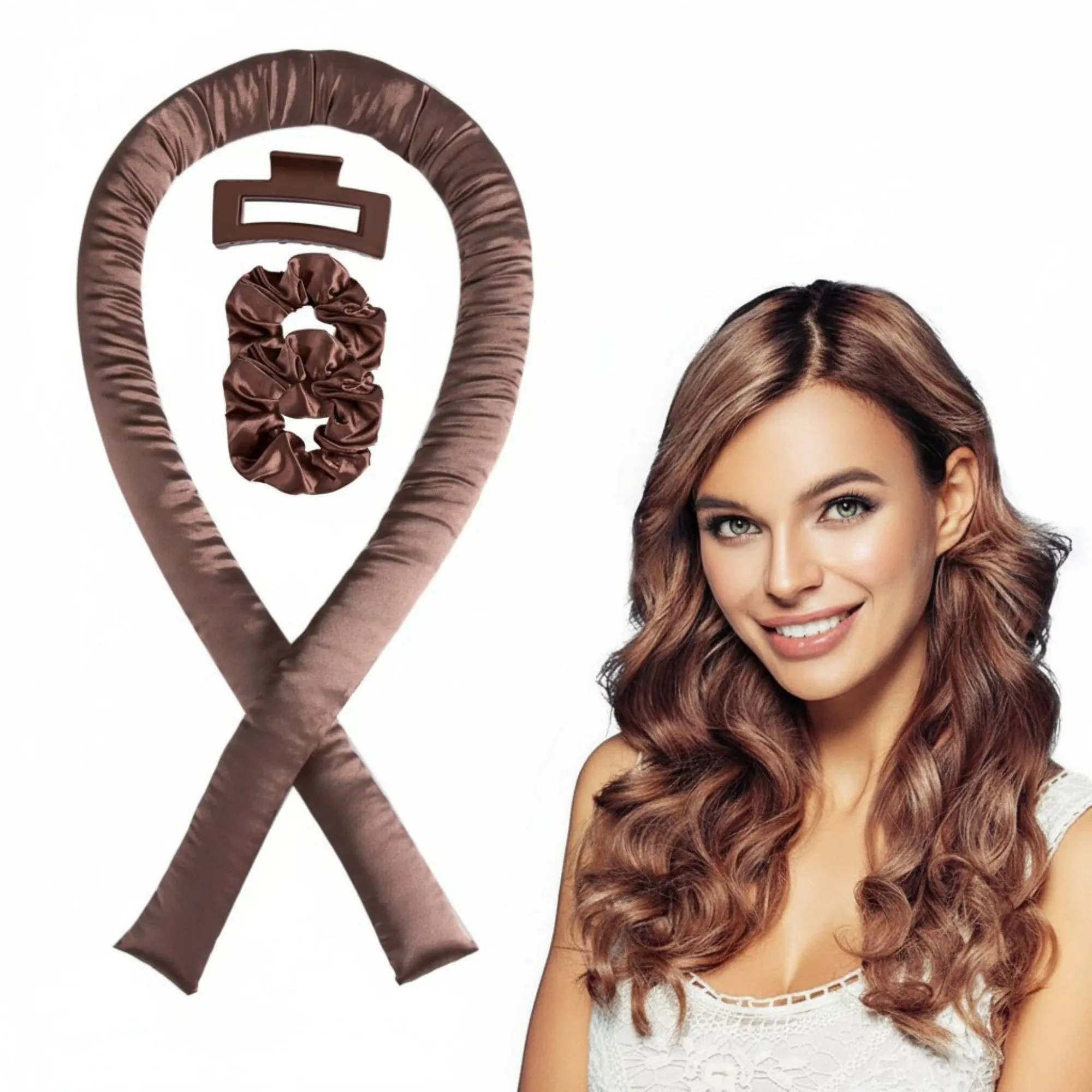 Anna-Kaci No-Heat Curling Ribbon Set with Satin Scrunchies and Hair Clip sold by Anna-Kaci product image thumbnail 5