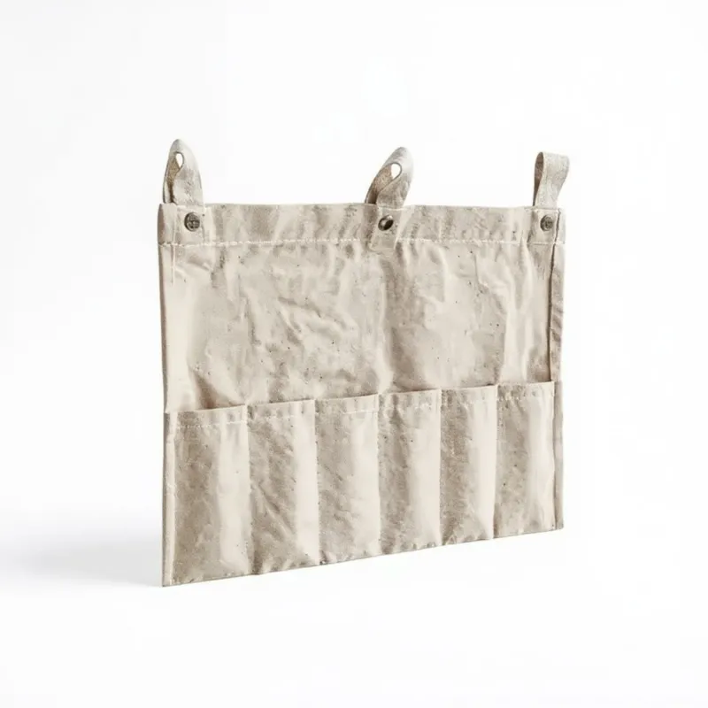Anna-Kaci Hanging Wall Storage Basket with Front Pocket and Reinforced Canvas Construction made by Anna-Kaci