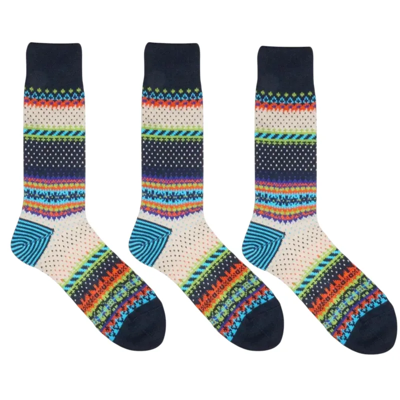 Anna-Kaci Women's 3-Pack Retro Cotton Crew Socks Soft Breathable Mid Calf Warm Everyday Wear sold by Anna-Kaci