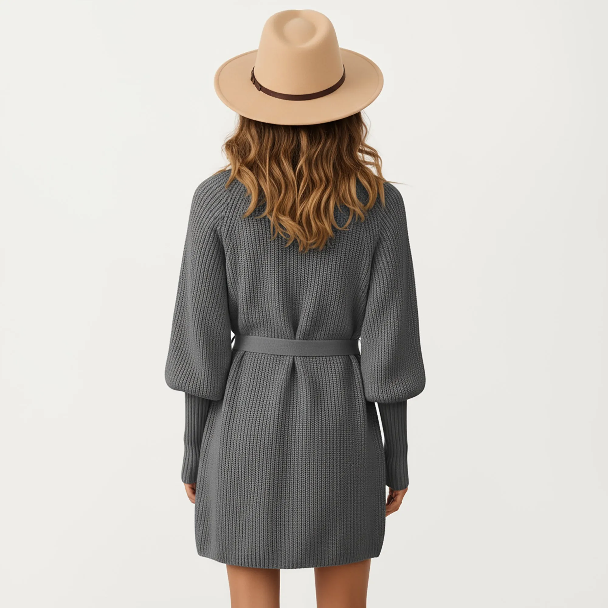 Anna-Kaci Women¡¯s Knit Wrap Top with Long Sleeves, Soft Textured Ribbed Fabric and Adjustable Waist Tie for a Flattering Wrapped Silhouette sold by Anna-Kaci product image thumbnail 4