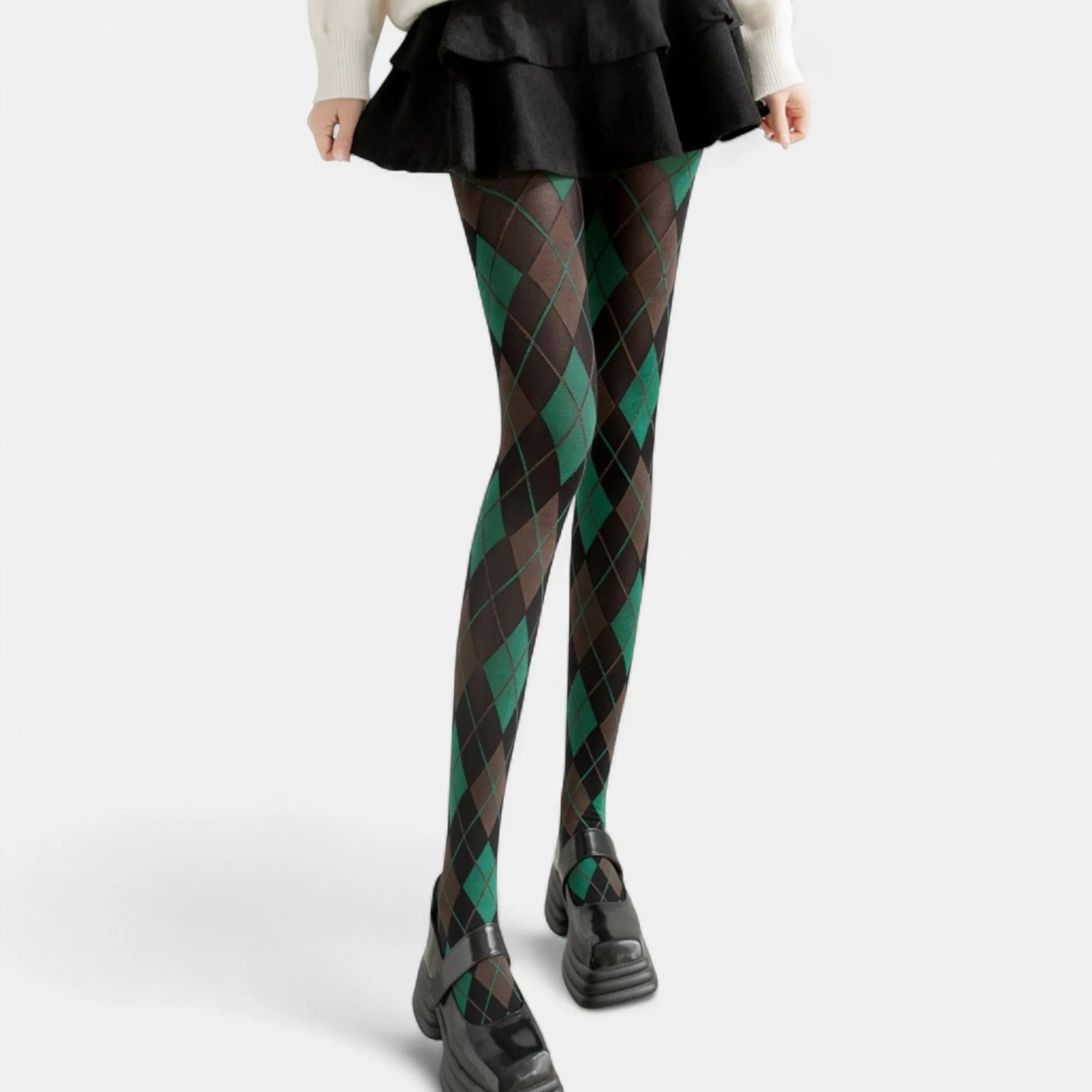 Anna-Kaci Women's Classic Argyle Pattern Knit Tights with Stretch Fit sold by Anna-Kaci