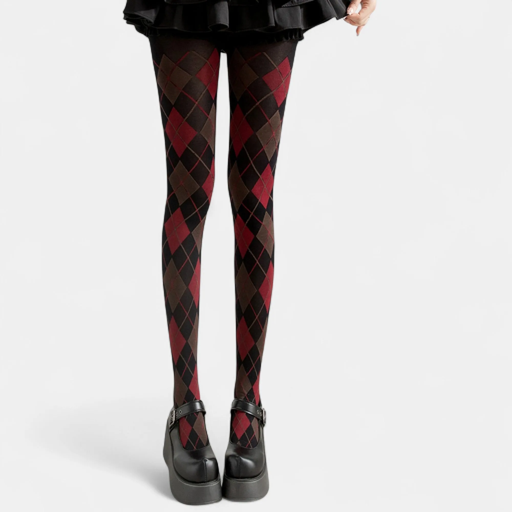 Anna-Kaci Women's Classic Argyle Pattern Knit Tights with Stretch Fit sold by Anna-Kaci product image thumbnail 5