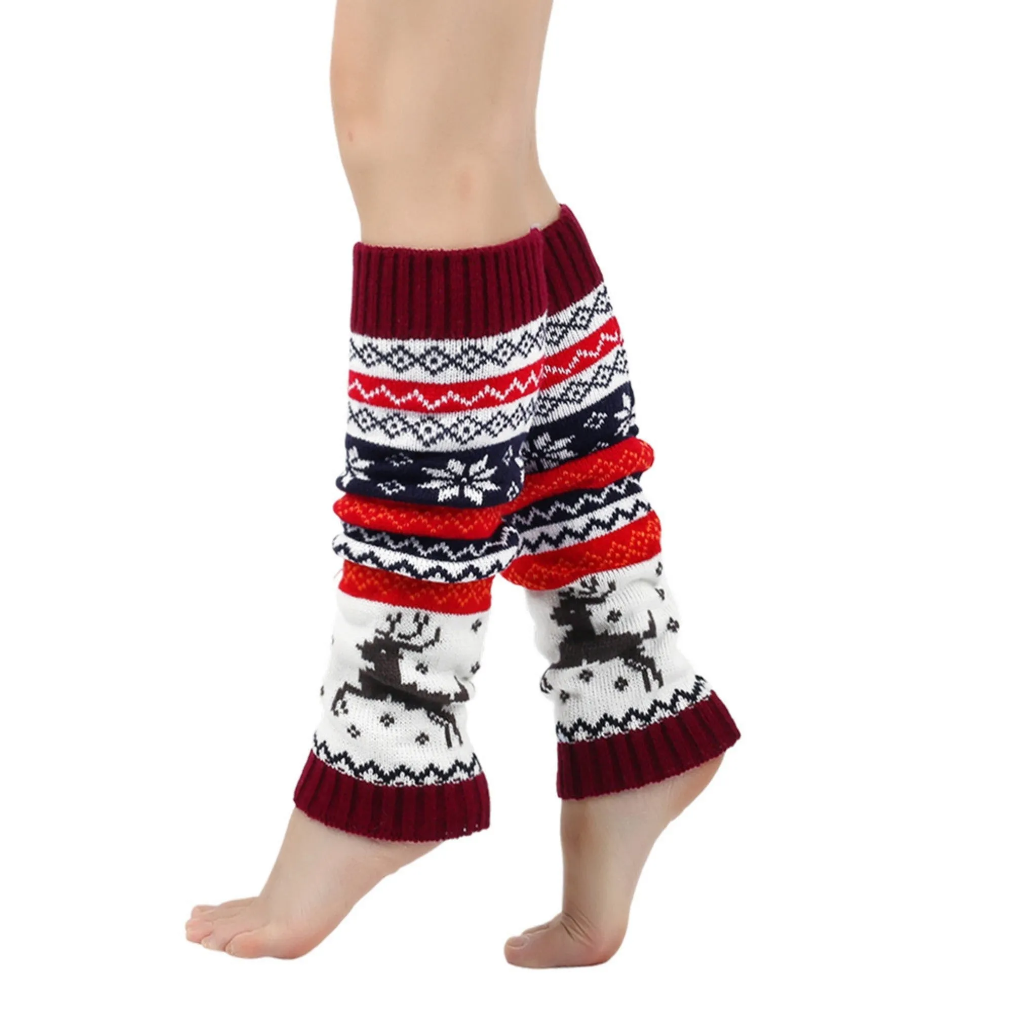 Anna-Kaci Women's Knit Leg Warmers with Reindeer and Snowflake Pattern 15.5x5in sold by Anna-Kaci product image thumbnail 3