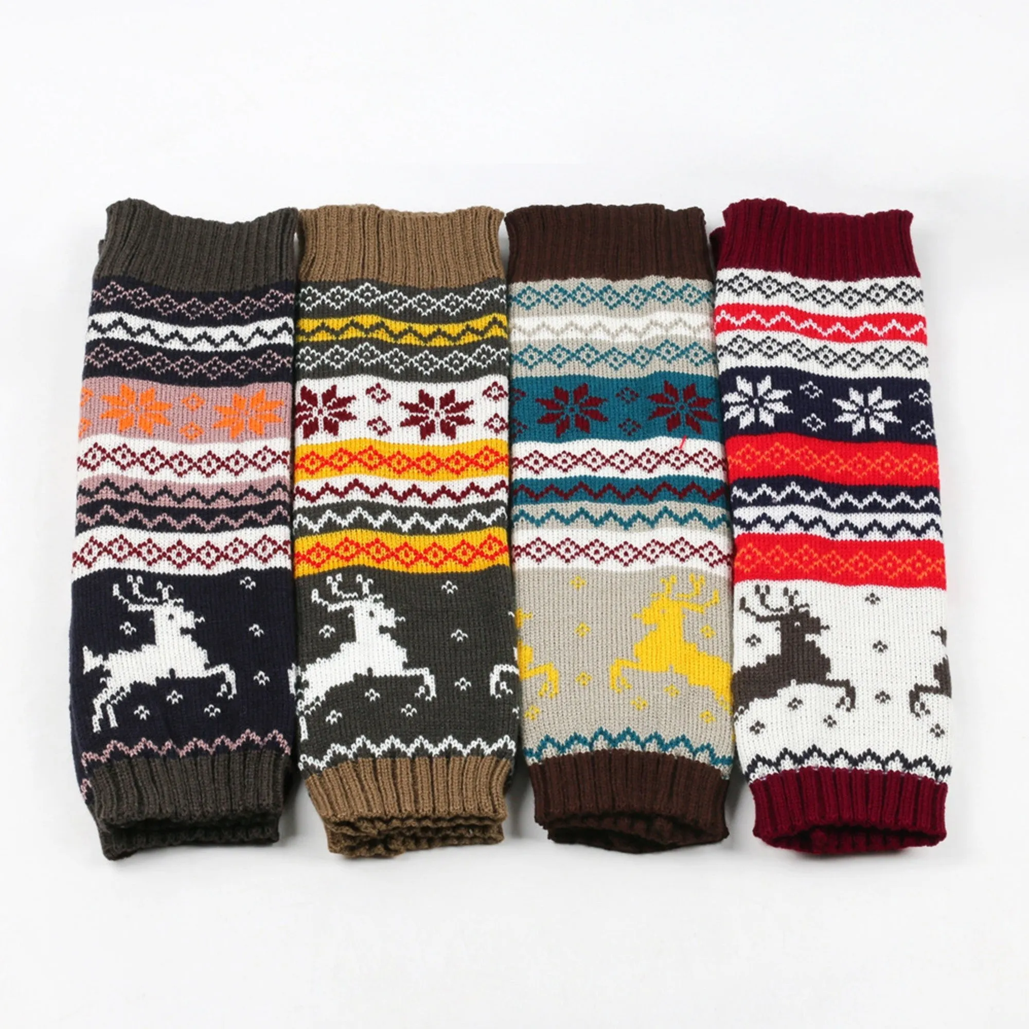Anna-Kaci Women's Knit Leg Warmers with Reindeer and Snowflake Pattern 15.5x5in sold by Anna-Kaci product image thumbnail 4