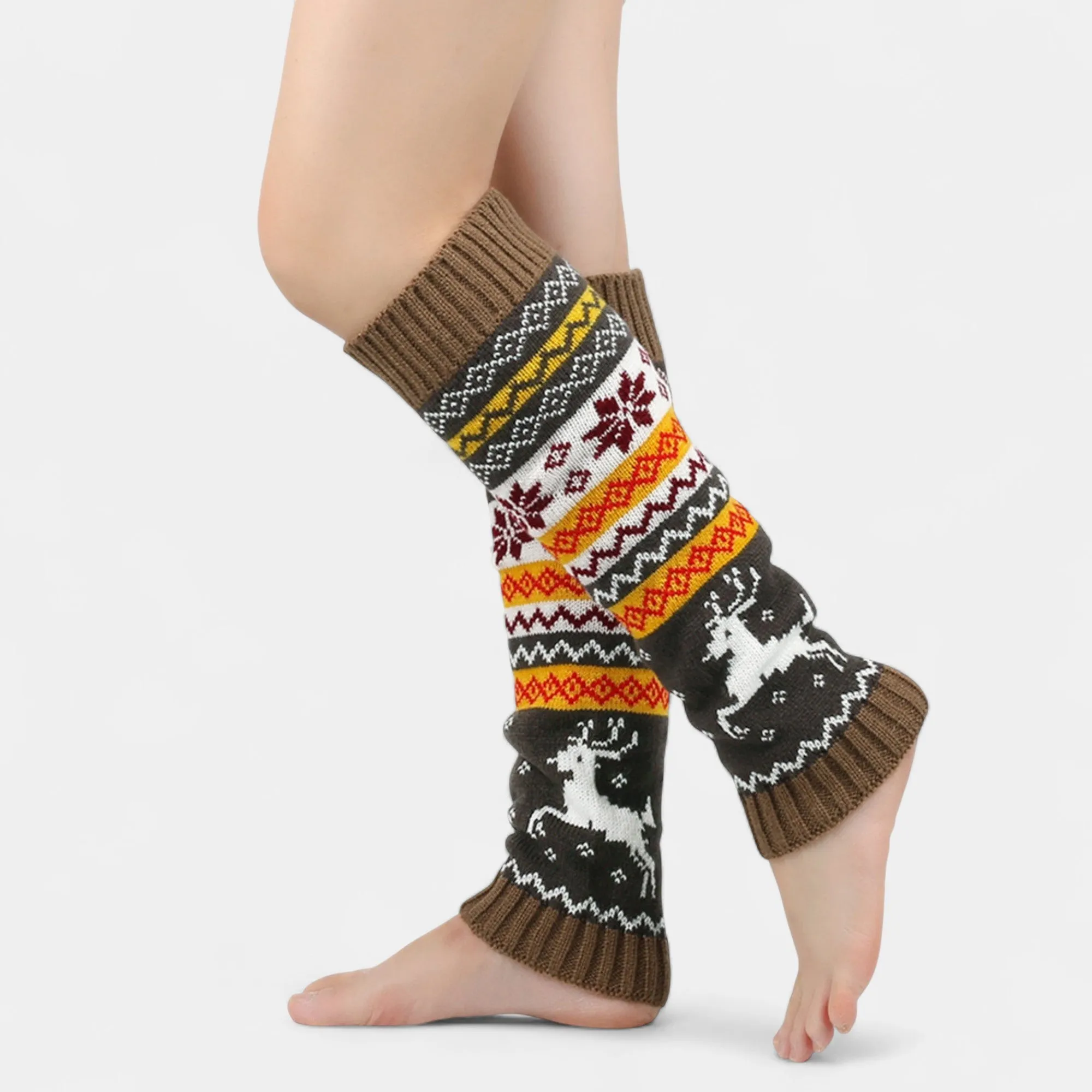 Anna-Kaci Women's Knit Leg Warmers with Reindeer and Snowflake Pattern 15.5x5in sold by Anna-Kaci product image thumbnail 5