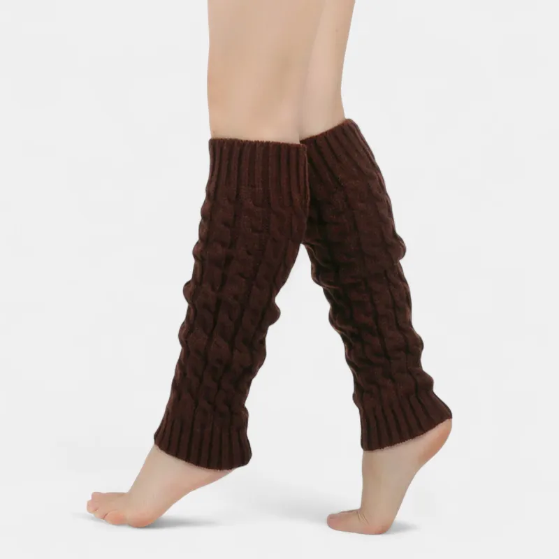 Anna-Kaci Women's Cable Knit Leg Warmers with Ribbed Cuffs 15.5x3.5in made by Anna-Kaci