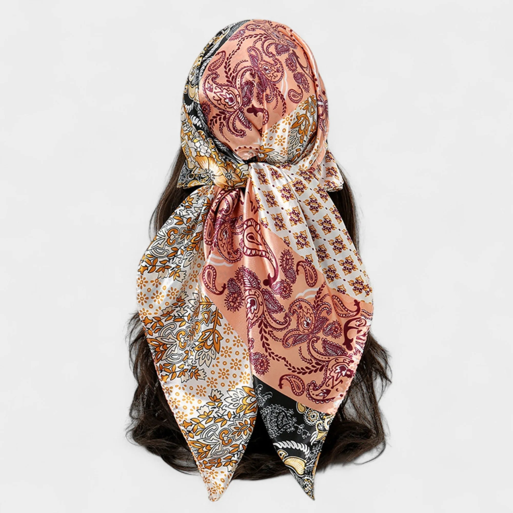 Anna-Kaci Women's Paisley Print Satin Square Scarf with Dual-Tone Design 35.5x35.5in sold by Anna-Kaci product image thumbnail 5