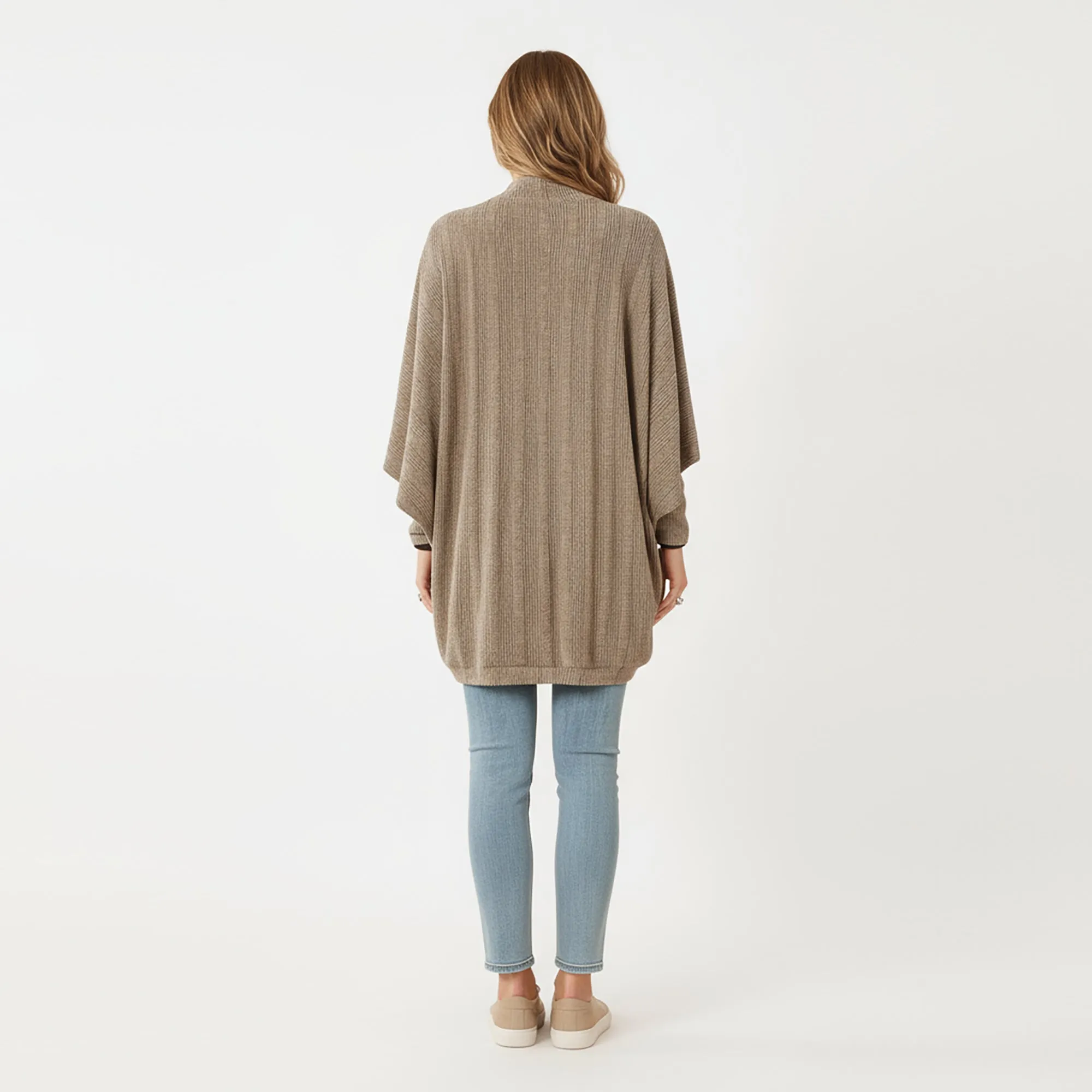 Anna-Kaci Women's Open Front Knit Cardigan with Dolman Sleeves and Relaxed Fit sold by Anna-Kaci product image thumbnail 3