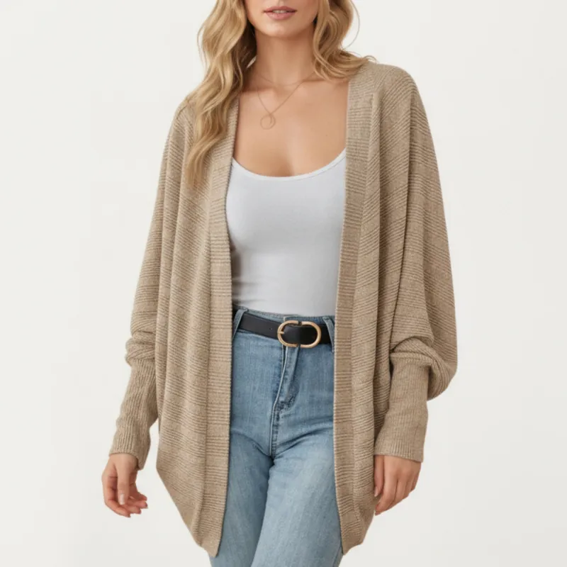 Anna-Kaci Women's Open Front Knit Cardigan with Dolman Sleeves and Relaxed Fit sold by Anna-Kaci