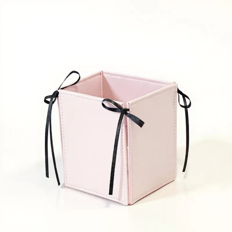 Anna-Kaci Foldable Pencil Holder with Ribbon Tie Corners and Multi-Section Design 3x4in sold by Anna-Kaci