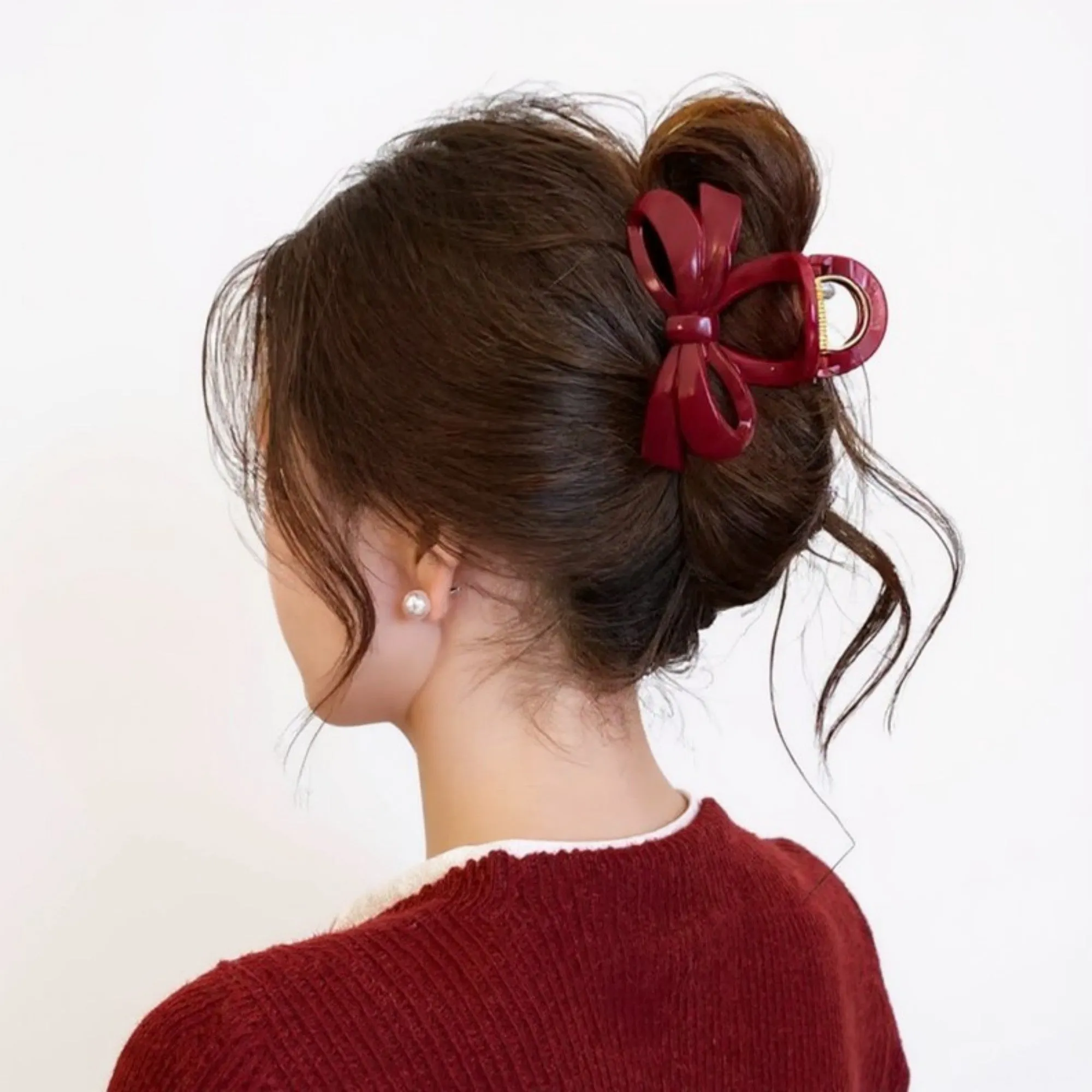 Anna-Kaci Glossy Bow Hair Claw Clip with Curved Design and Strong Spring Grip 3in sold by Anna-Kaci product image thumbnail 2