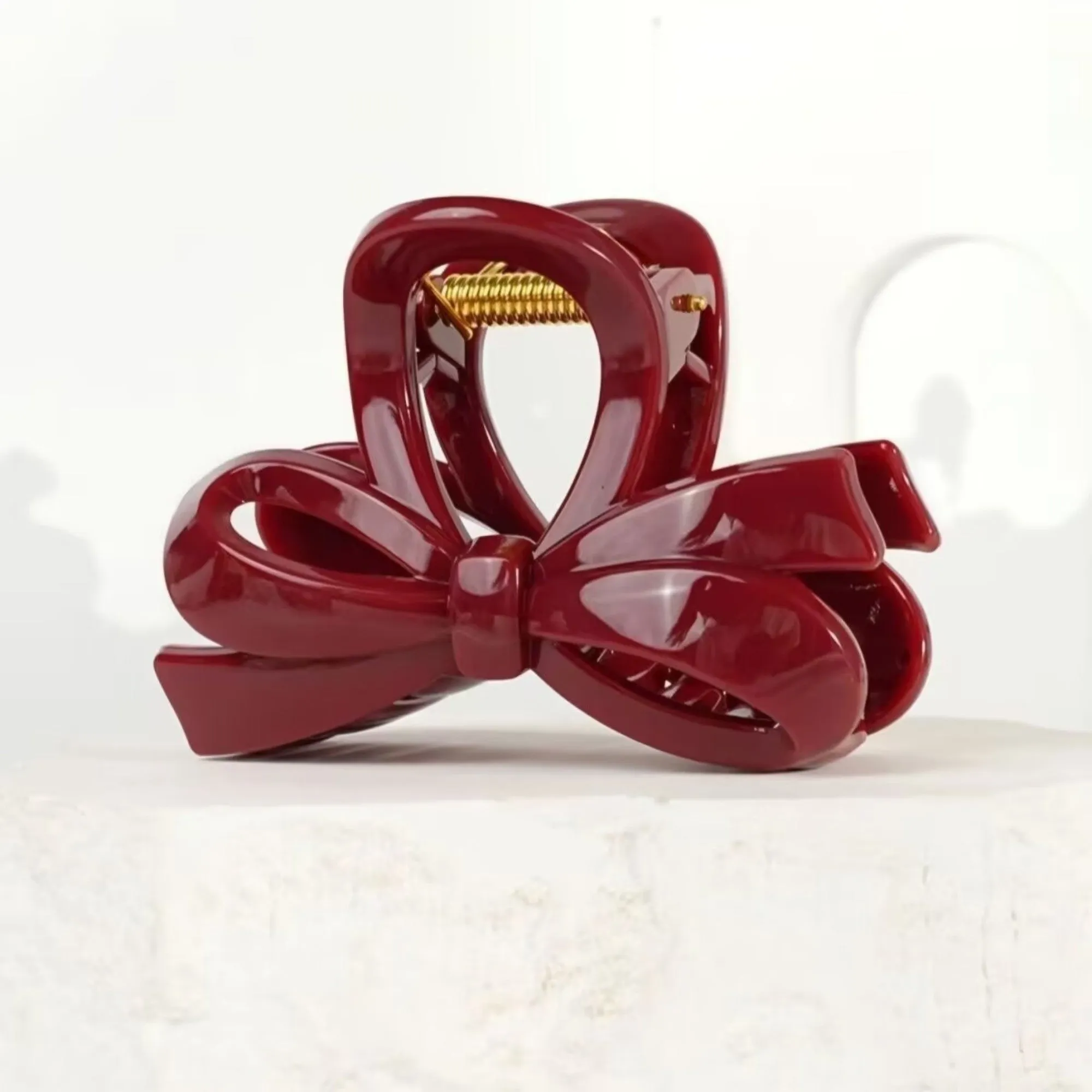 Anna-Kaci Glossy Bow Hair Claw Clip with Curved Design and Strong Spring Grip 3in sold by Anna-Kaci product image thumbnail 4