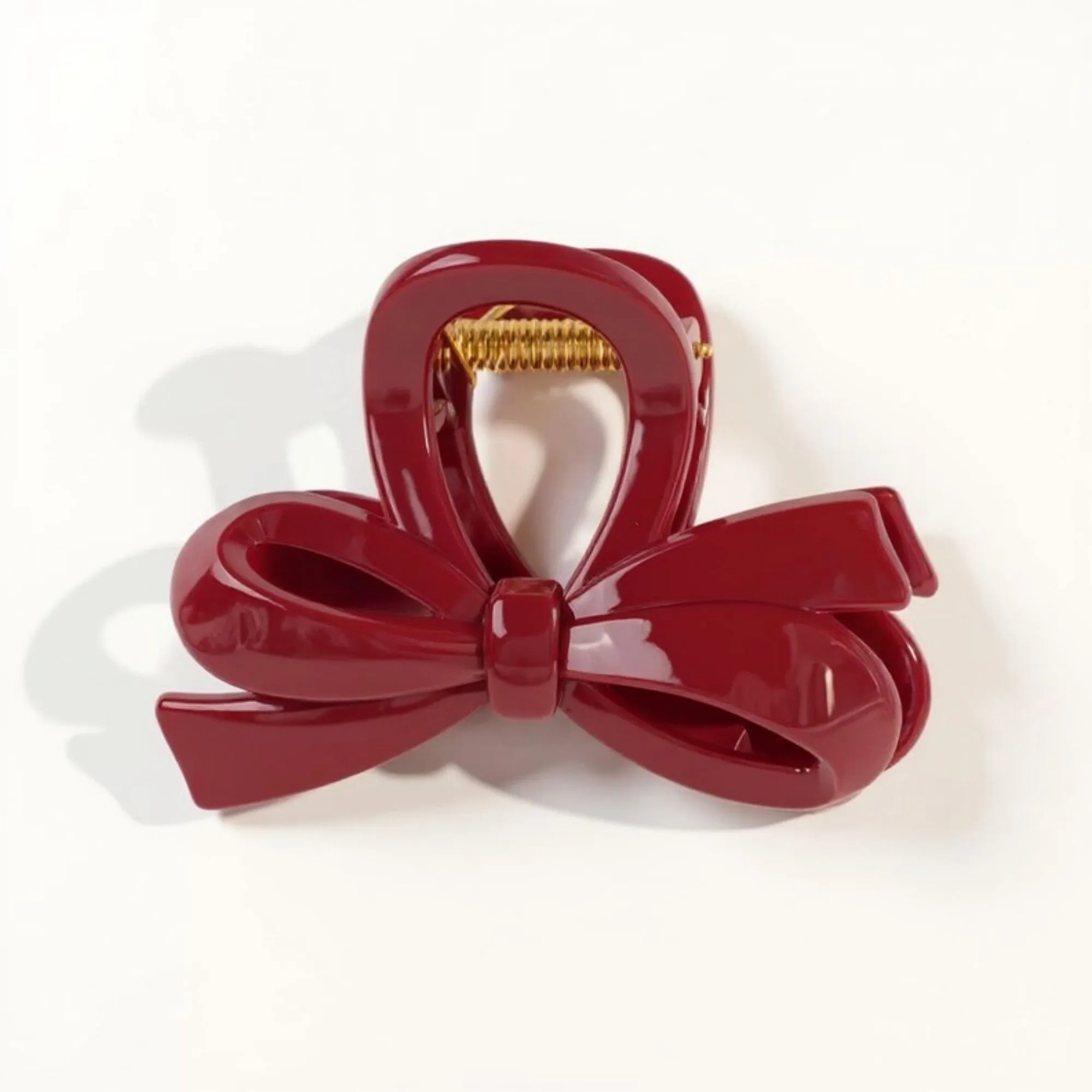 Anna-Kaci Glossy Bow Hair Claw Clip with Curved Design and Strong Spring Grip 3in sold by Anna-Kaci