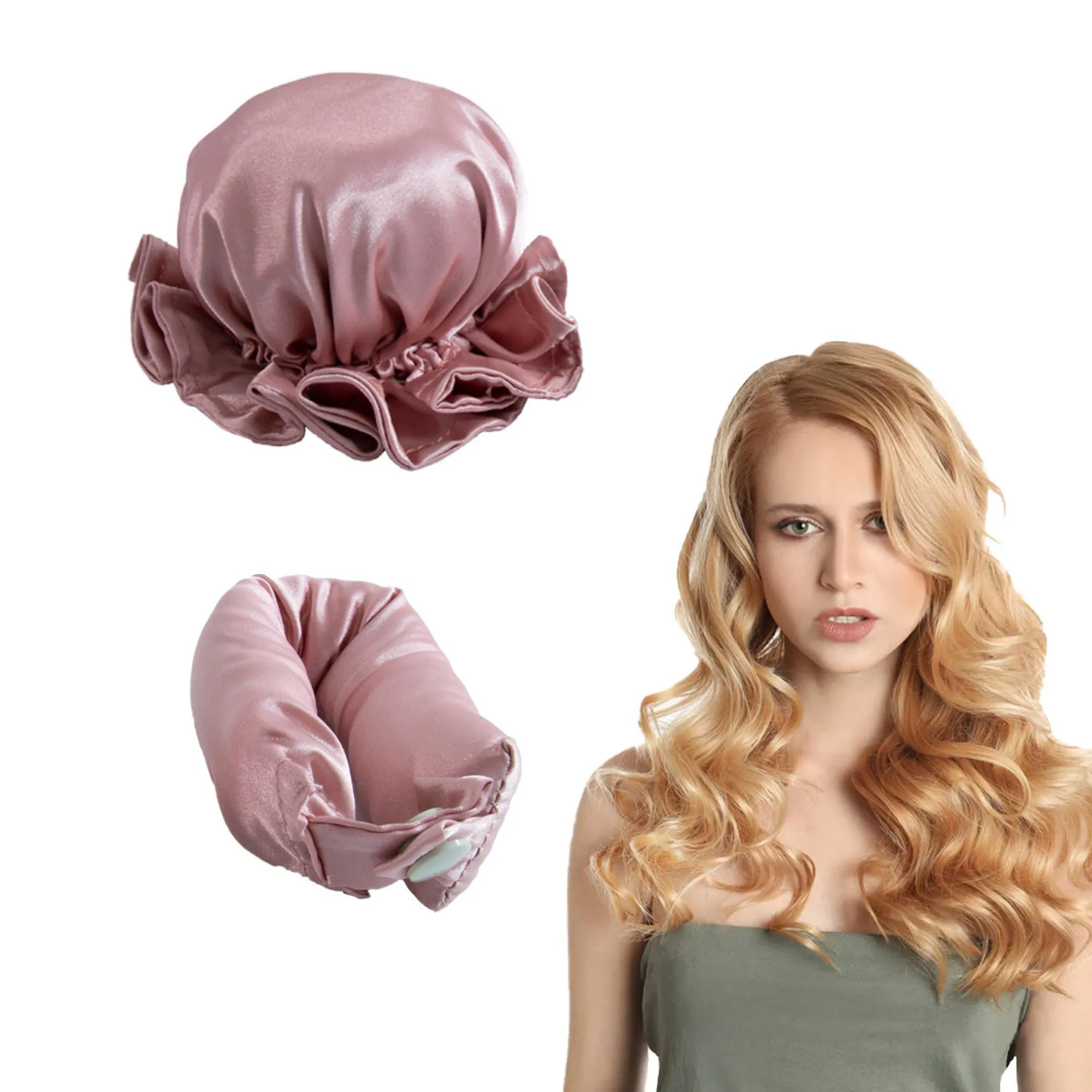 Anna-Kaci Heatless Curling Set with Hair Wrap and Elastic Bonnet Cap 11.5in/4.5in sold by Anna-Kaci