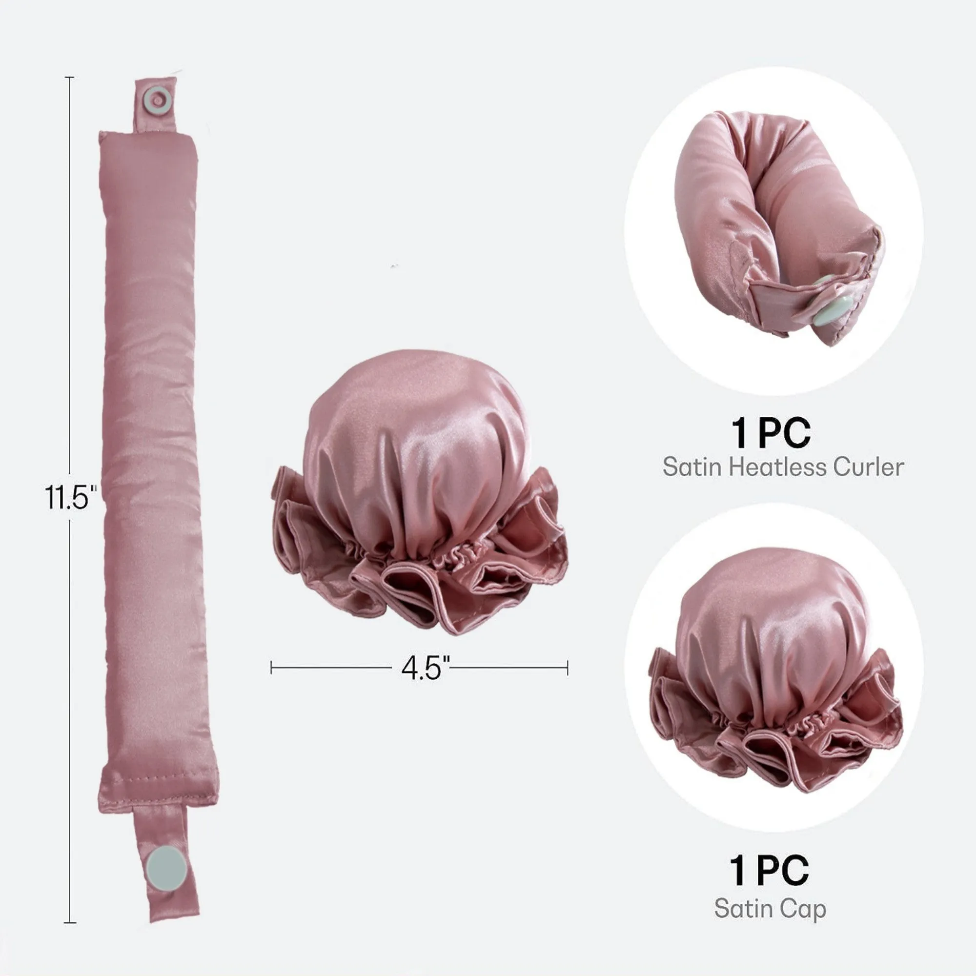 Anna-Kaci Heatless Curling Set with Hair Wrap and Elastic Bonnet Cap 11.5in/4.5in sold by Anna-Kaci product image thumbnail 2