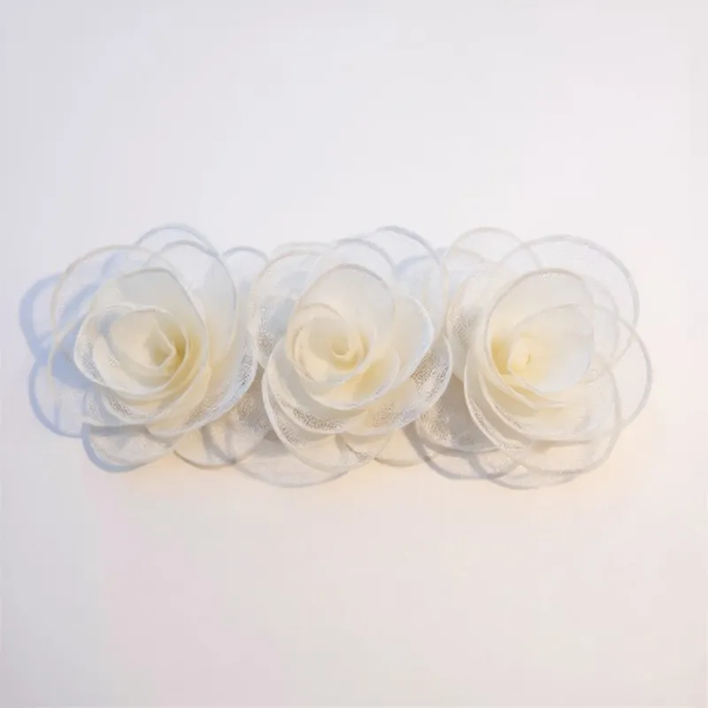 Anna-Kaci 3-Piece Sheer Fabric Rose Flower Hair Clips Set for Elegant Styling 4x1.5in made by Anna-Kaci