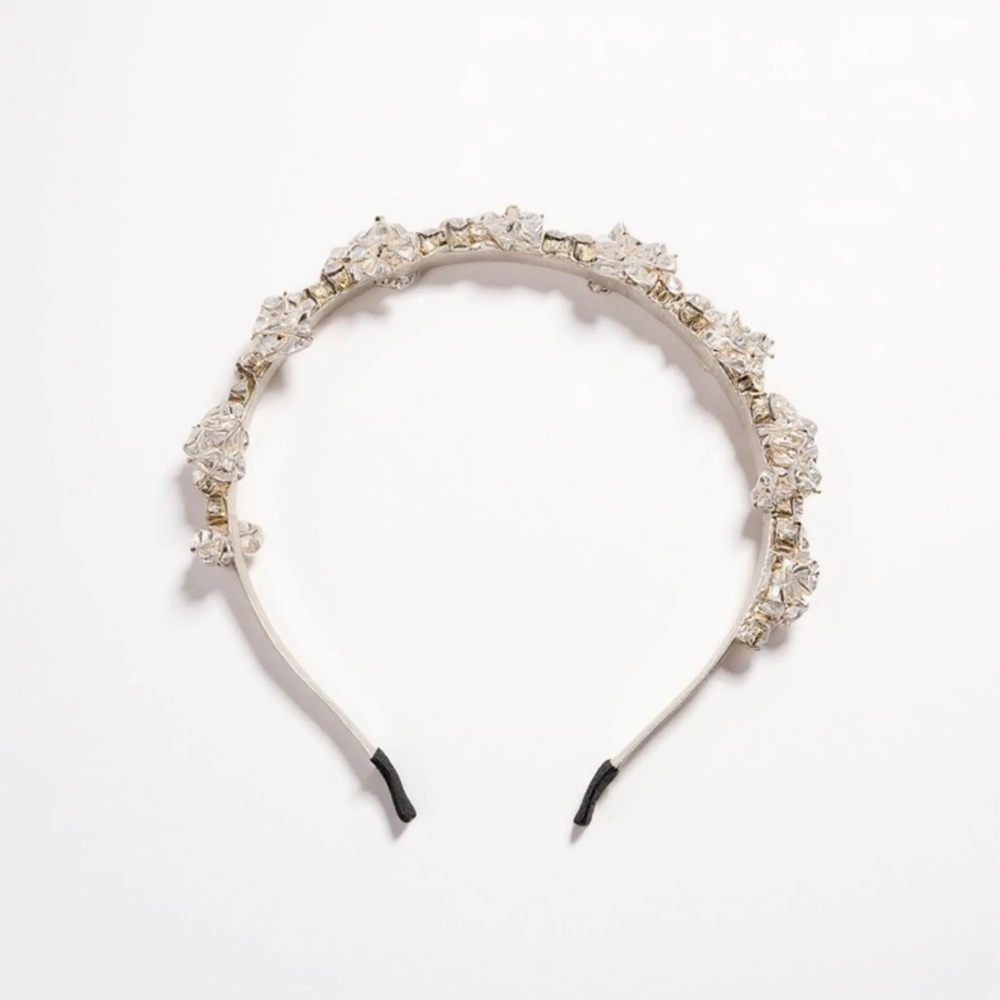 Anna-Kaci Embellished Crystal Bead Hairband with Wrapped Satin Design and Grip Teeth 5in sold by Anna-Kaci product image thumbnail 5