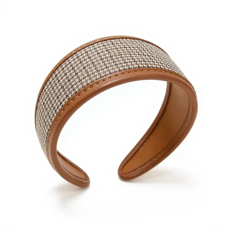 Anna-Kaci Textured Fabric Headband with Oversized Acrylic Ring Accent 6.3x4.7x1.2in made by Anna-Kaci