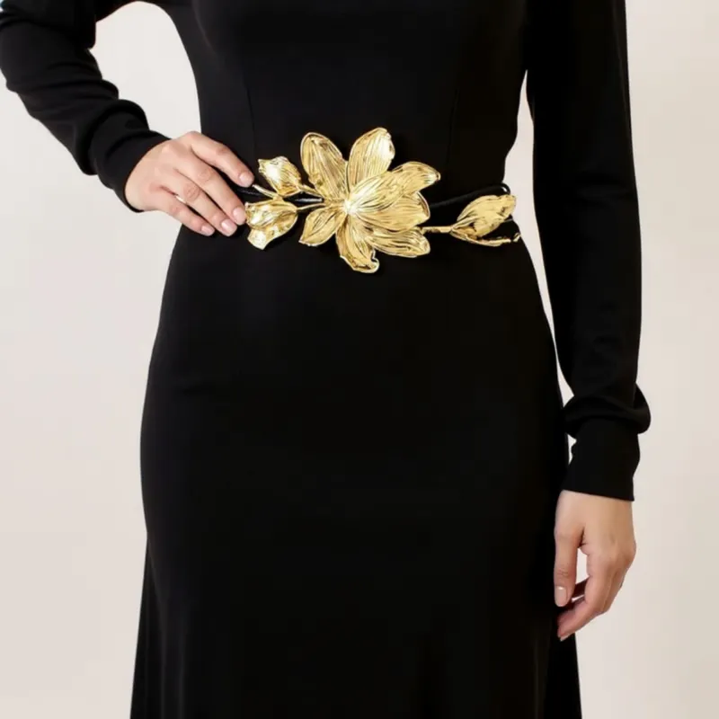 Anna-Kaci Women's Floral Waist Belt with Sculpted Petal Design and Adjustable Elastic Band 45.5x0.6 in sold by Anna-Kaci