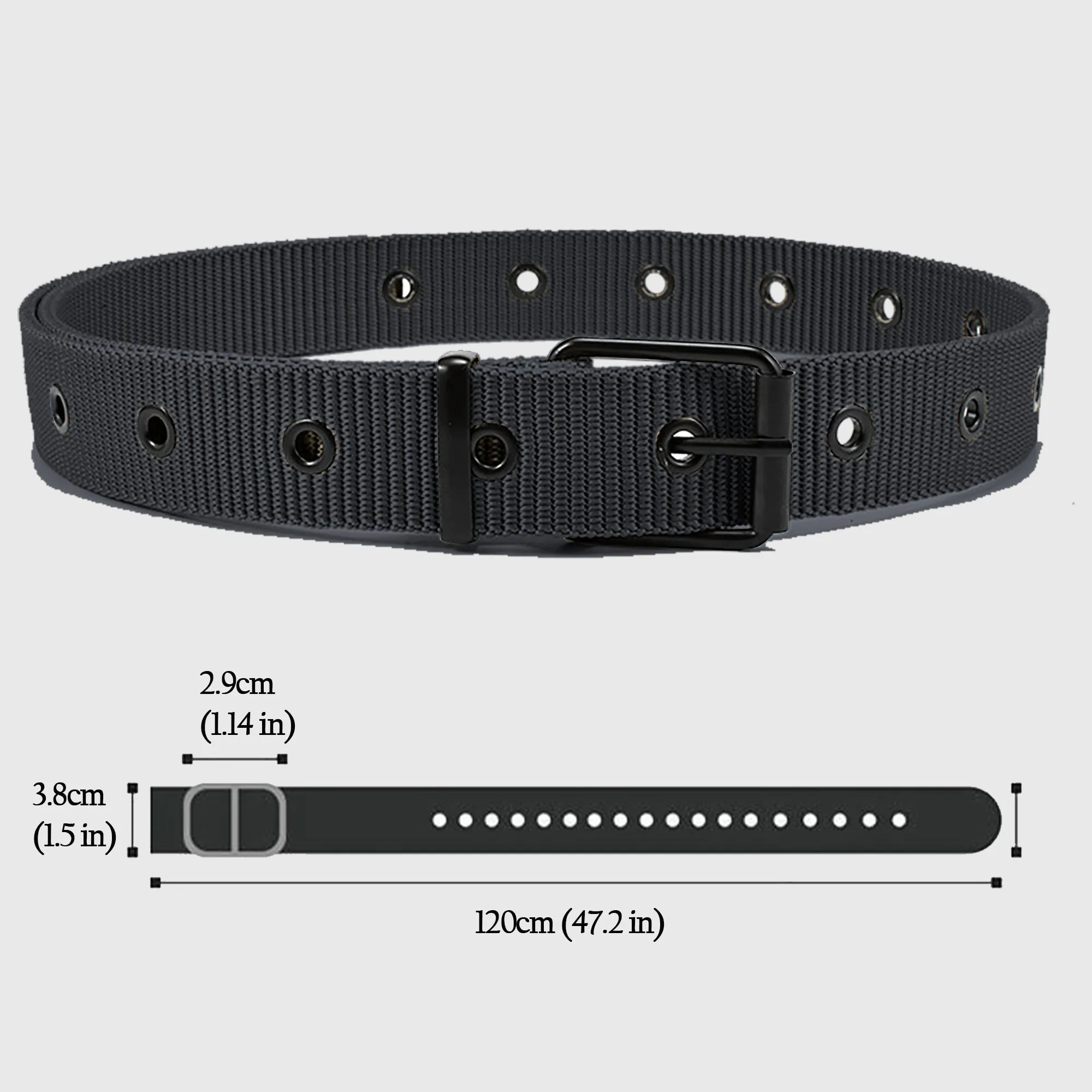 Anna-Kaci Women's Nylon Waist Belt with Multiple Holes & Black Buckle sold by Anna-Kaci product image thumbnail 4