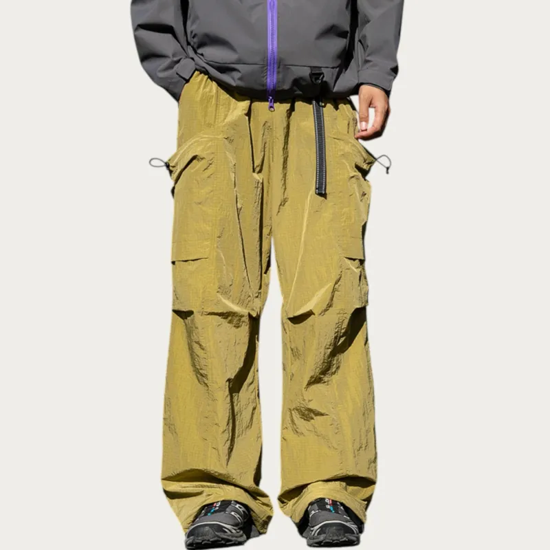 Anna-Kaci Men's Oversized Cargo Pants with Adjustable Drawstring Hem and Multi-Pocket Design sold by Anna-Kaci