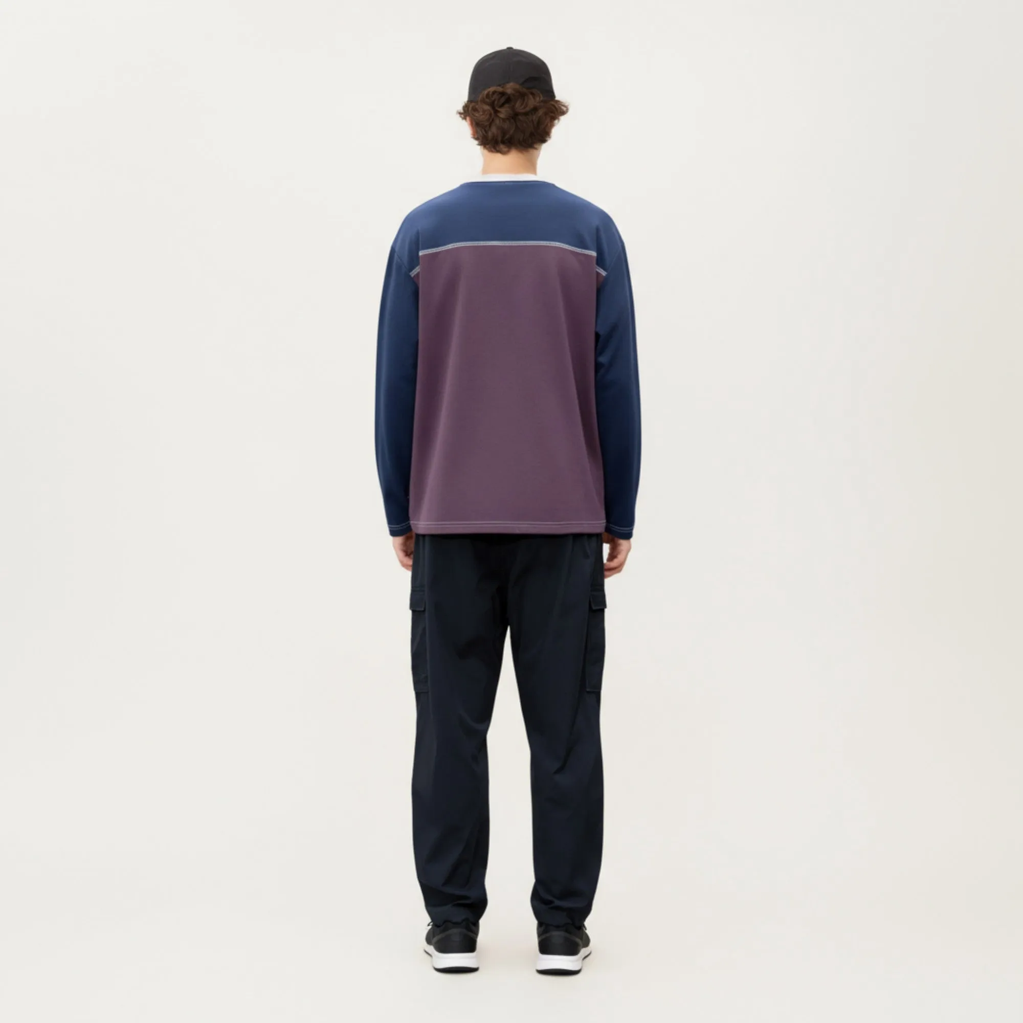 Anna-Kaci Men's Long Sleeve Color Block Crew Neck Pullover with Contrast Stitching and Relaxed Fit sold by Anna-Kaci product image thumbnail 3