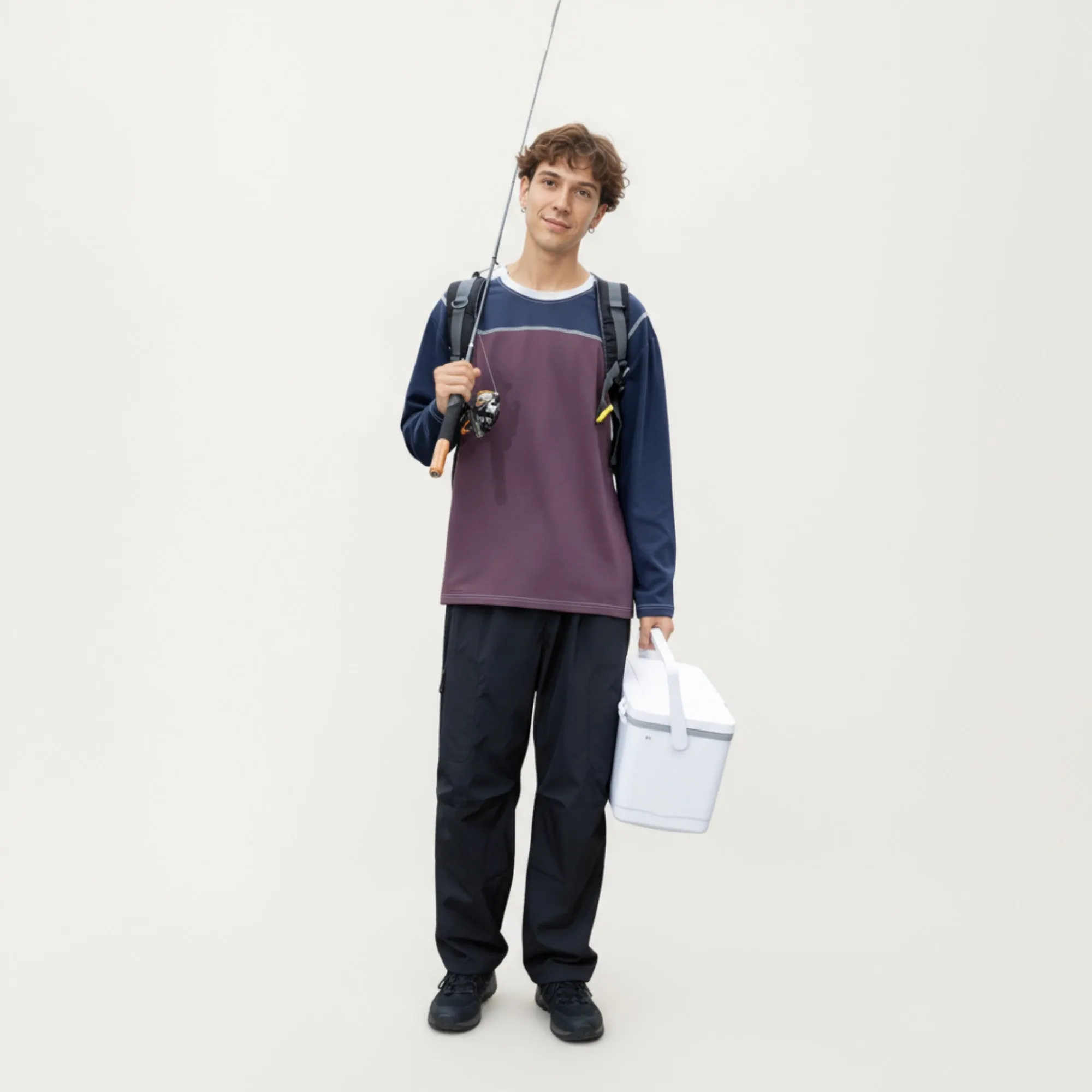 Anna-Kaci Men's Long Sleeve Color Block Crew Neck Pullover with Contrast Stitching and Relaxed Fit sold by Anna-Kaci product image thumbnail 2