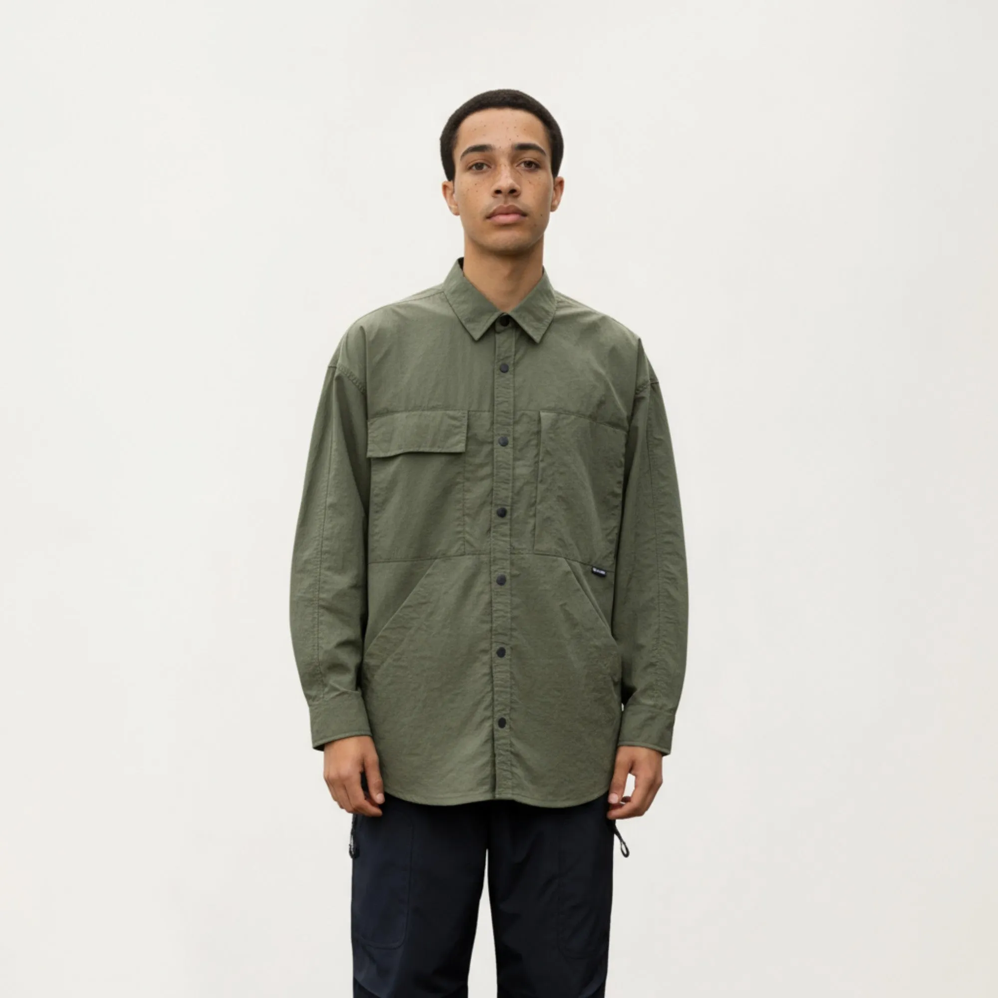 Anna-Kaci Men's Long Sleeve Button-Up Utility Shirt with Chest Pocket and Structured Stitch Detailing sold by Anna-Kaci product image thumbnail 2