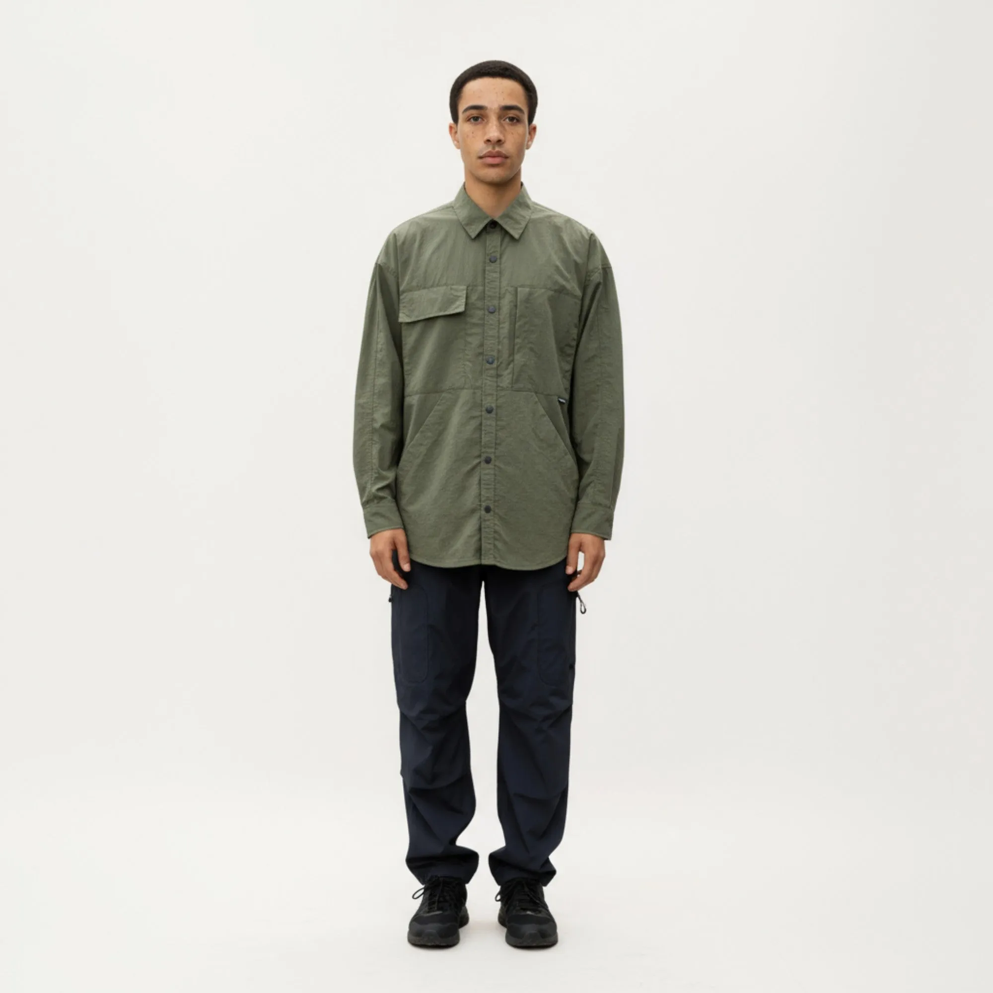 Anna-Kaci Men's Long Sleeve Button-Up Utility Shirt with Chest Pocket and Structured Stitch Detailing sold by Anna-Kaci product image thumbnail 3