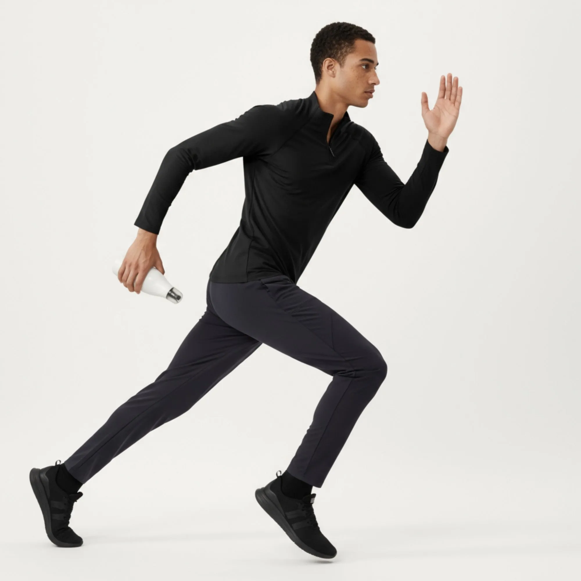 Anna-Kaci Men's Long Sleeve Quarter Zip Athletic Top with Mock Neck and Stretch Performance Fabric sold by Anna-Kaci product image thumbnail 4