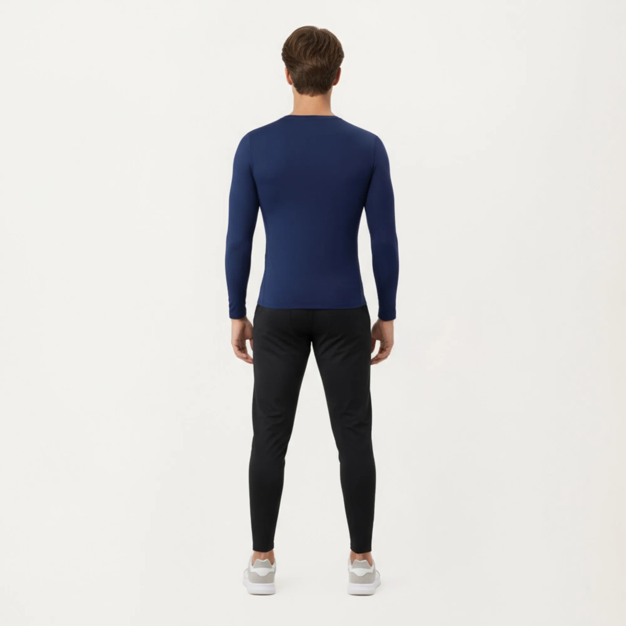 Anna-Kaci Men's Long Sleeve Compression Athletic Shirt with Stretch Fabric and V-Neck Design sold by Anna-Kaci product image thumbnail 4