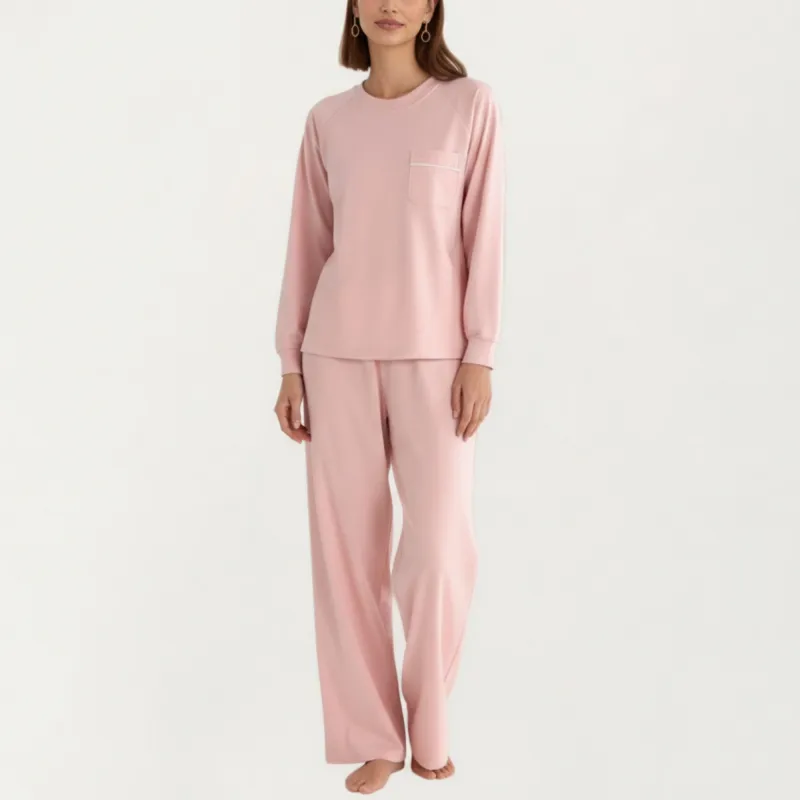 Anna-Kaci Women's 2-Piece Set Long Sleeve Top with Front Pocket and Relaxed Fit Lounge Pants sold by Anna-Kaci