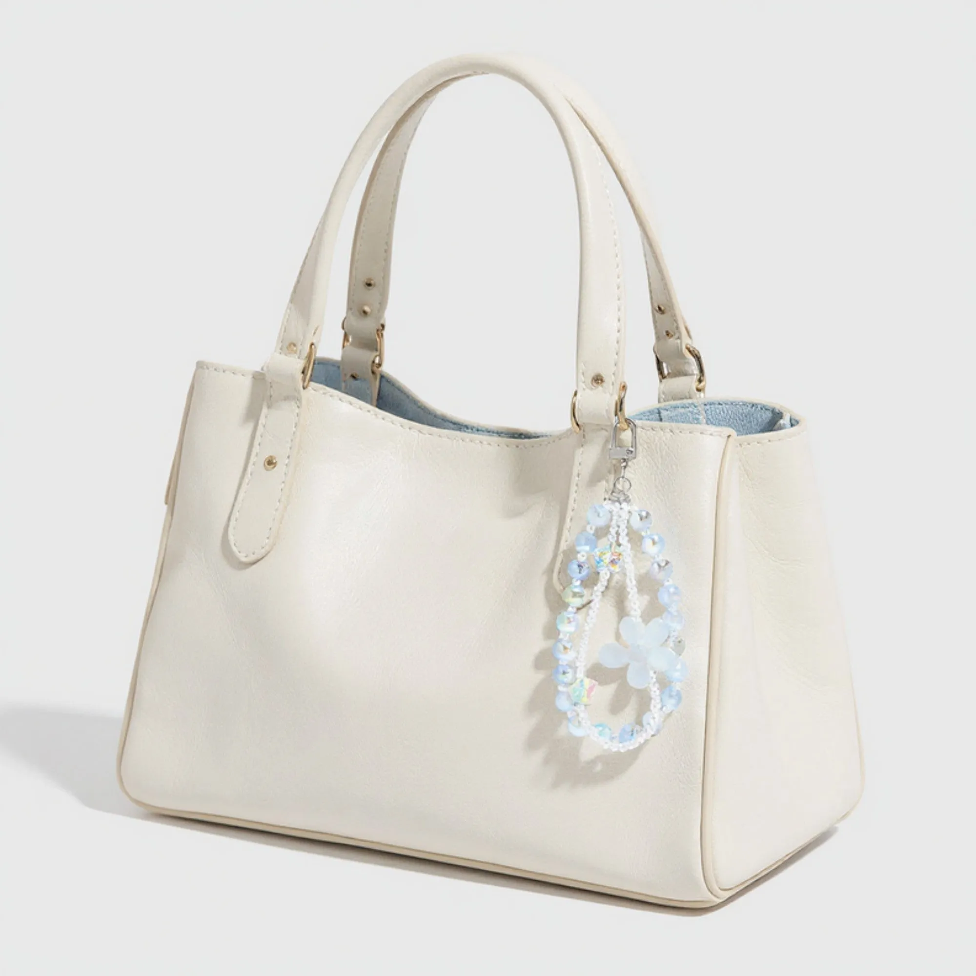 Anna-Kaci 2-Piece Blue Beaded Keychain with Flower Charm and Silver Star Accents sold by Anna-Kaci product image thumbnail 3