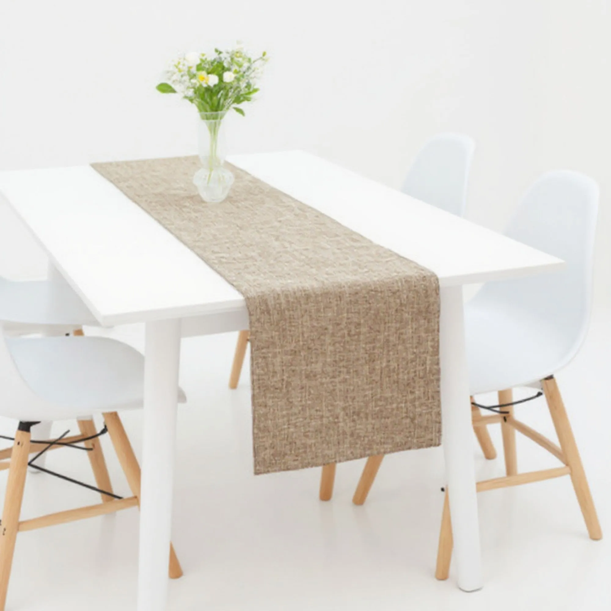 Anna-Kaci Solid Woven Table Runner with Textured Linen-Look Finish sold by Anna-Kaci product image thumbnail 3