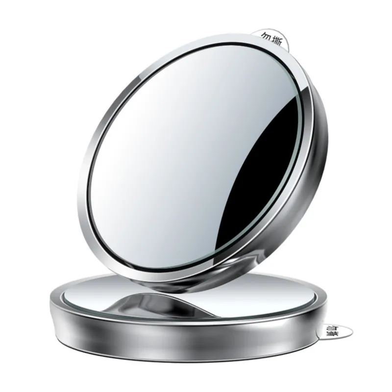 Anna-Kaci Round Silver Compact Car Mirror with Adjustable Angle made by Anna-Kaci