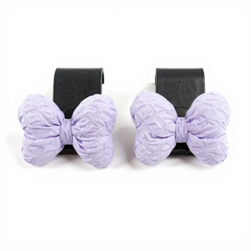 Anna-Kaci 2-Piece Textured Bow Car Air Vent Clip Set with Decorative Lavender Design made by Anna-Kaci