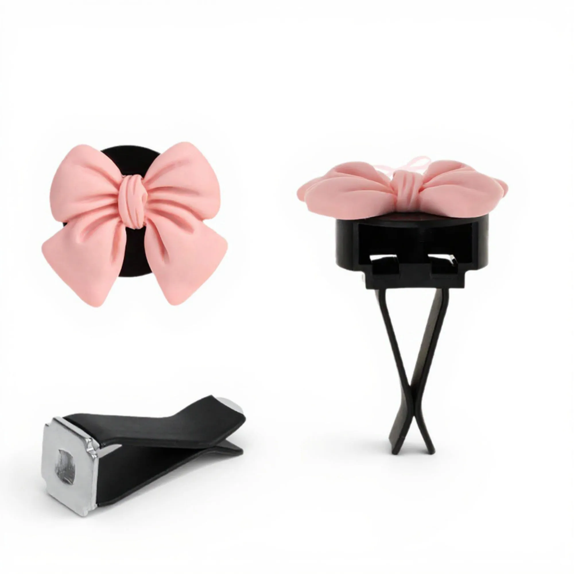 5-Piece Pink Bow Car Air Vent Clip Set with Soft Decorative Design sold by Anna-Kaci product image thumbnail 3