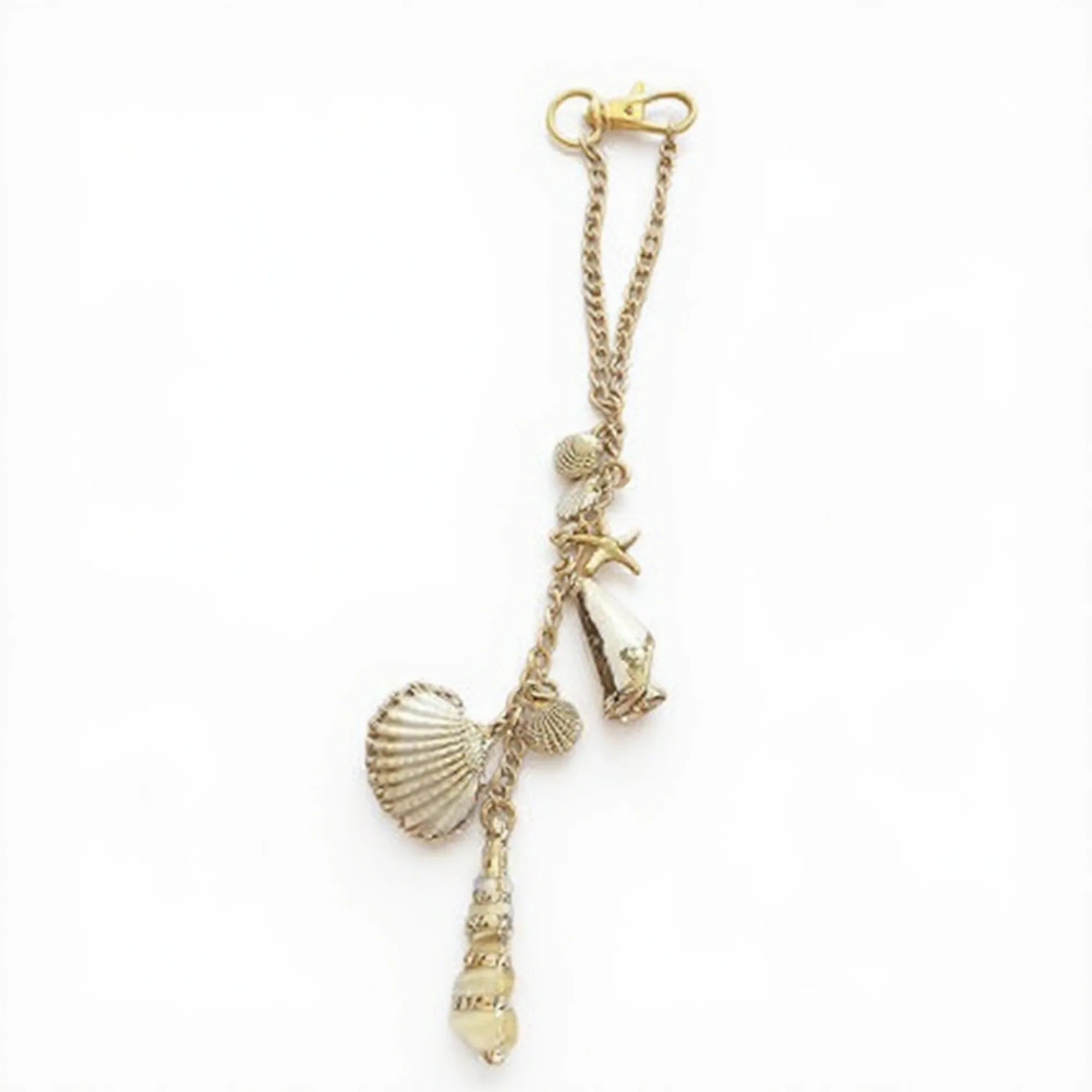 Anna-Kaci Gold Tone Seashell and Starfish Charm Keychain with Nautical Accents sold by Anna-Kaci product image thumbnail 4