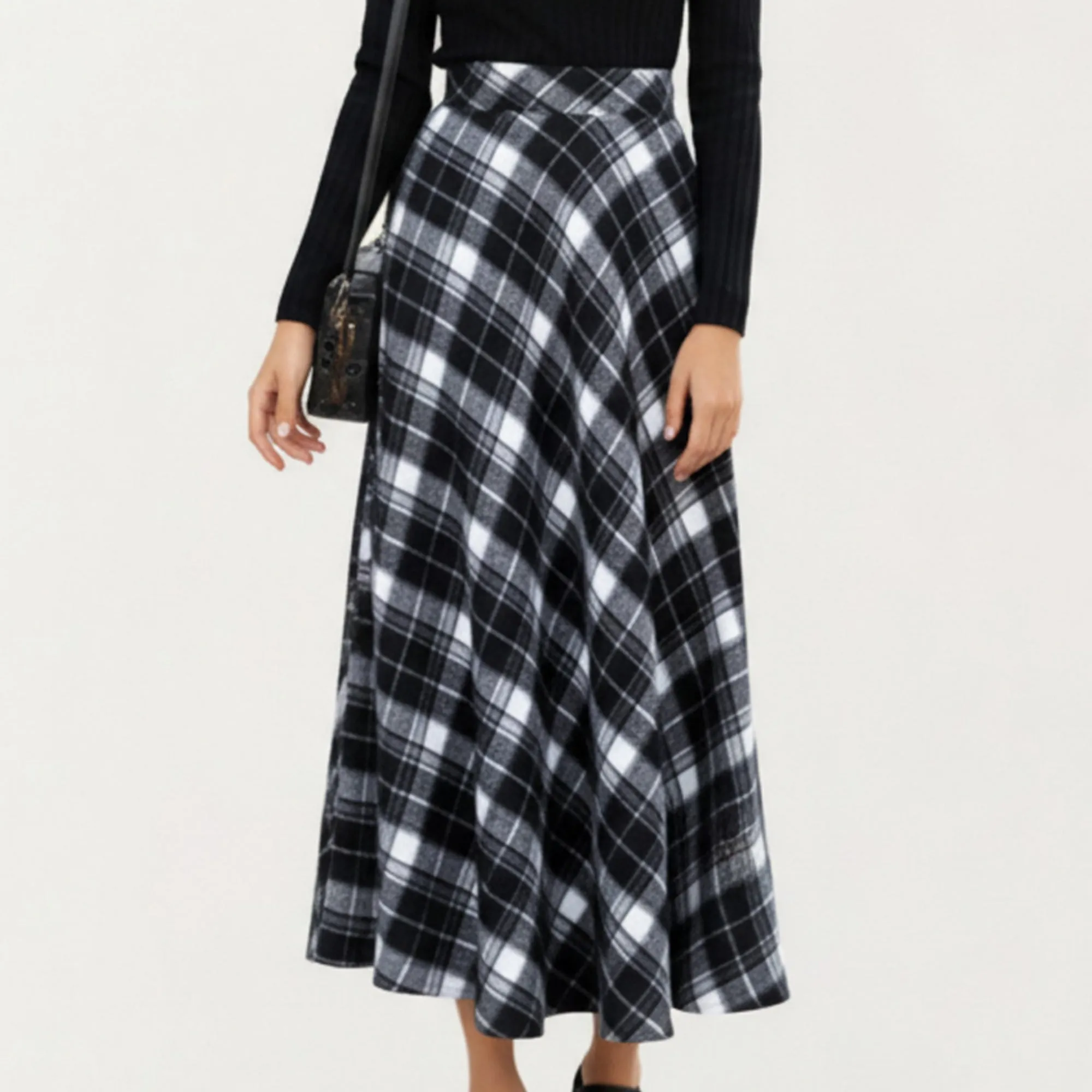 Anna-Kaci Women¡¯s Plaid Maxi Skirt with Soft Flowing Drape, Flattering A-Line Silhouette, and Comfortable Stretch Waistband Detail sold by Anna-Kaci