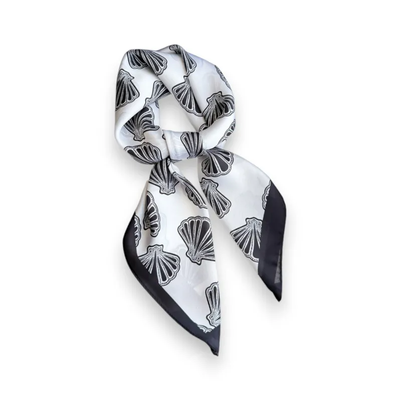 Anna-Kaci Luxury Satin Shell Print Scarf for Various Occasion 27¡Á27 Inches made by Anna-Kaci