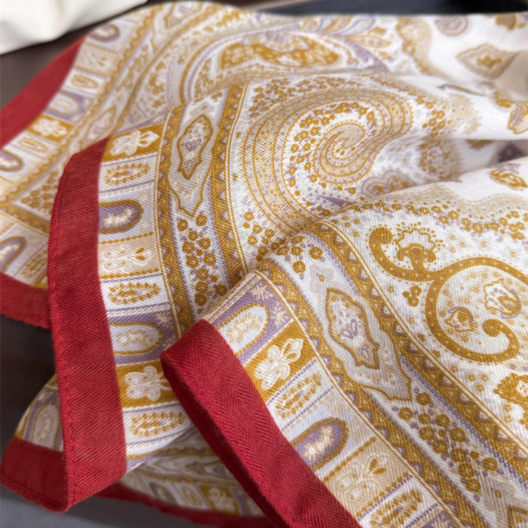 Anna-Kaci Women's Vintage Paisley Print Cotton Feel Scarf 27¡Á27 Inches sold by Anna-Kaci product image thumbnail 4