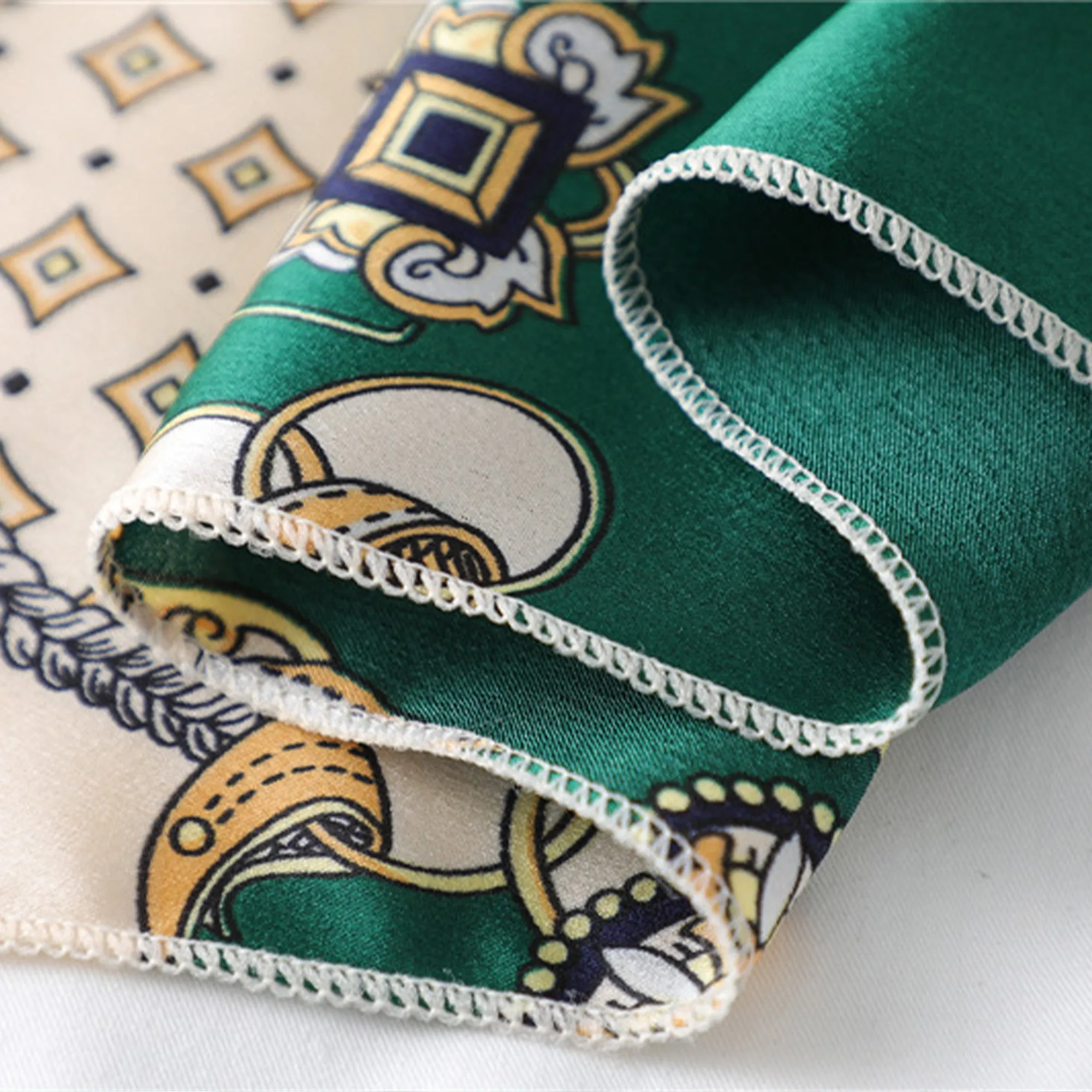 Women's Baroque Print Satin Scarf with Glossy Finish 20x20 Inches sold by Anna-Kaci product image thumbnail 4